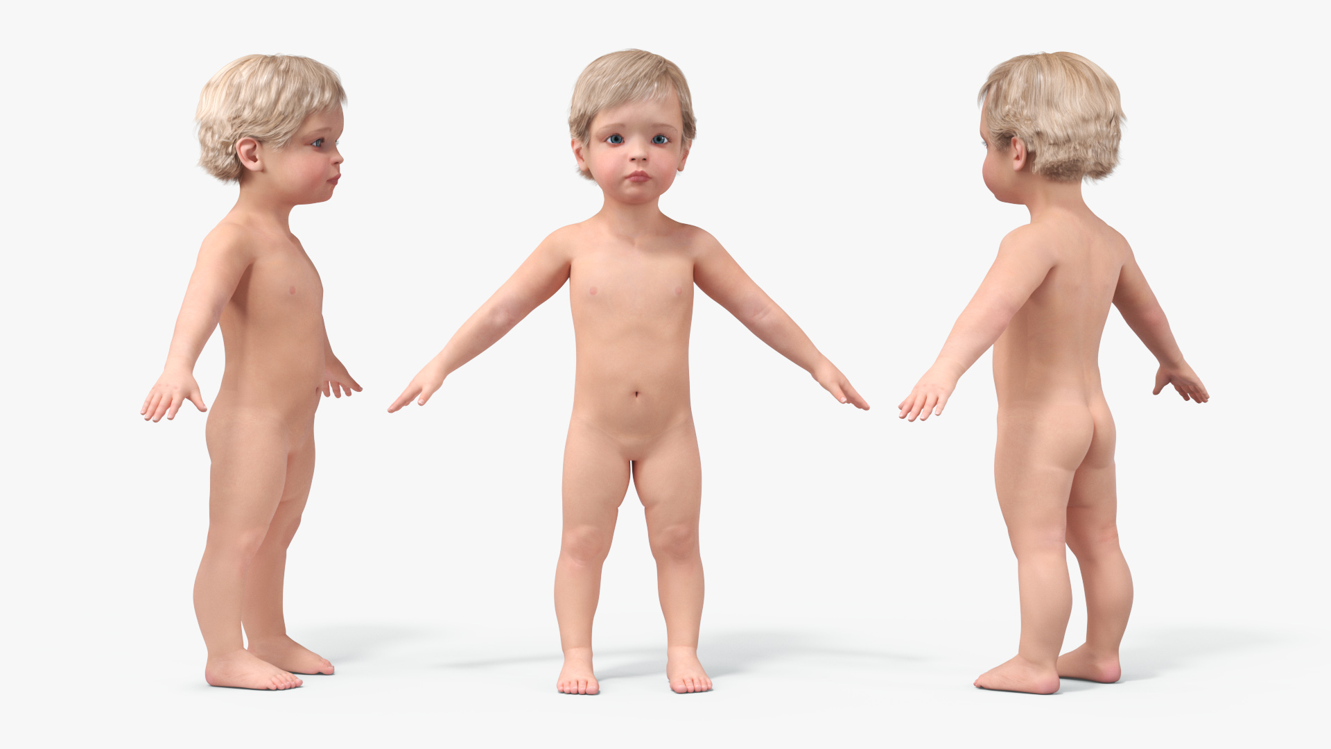 One Year Old Baby A-Pose 3D model
