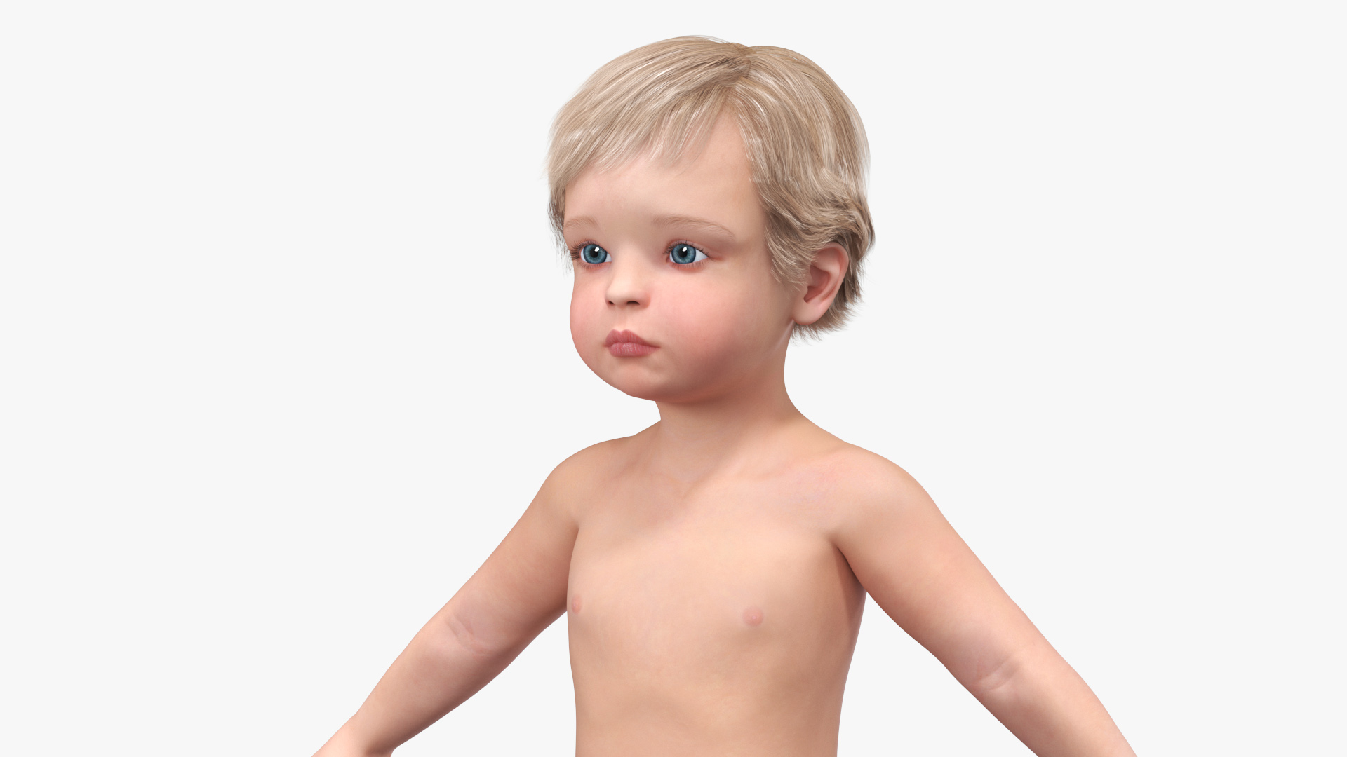 One Year Old Baby A-Pose 3D model