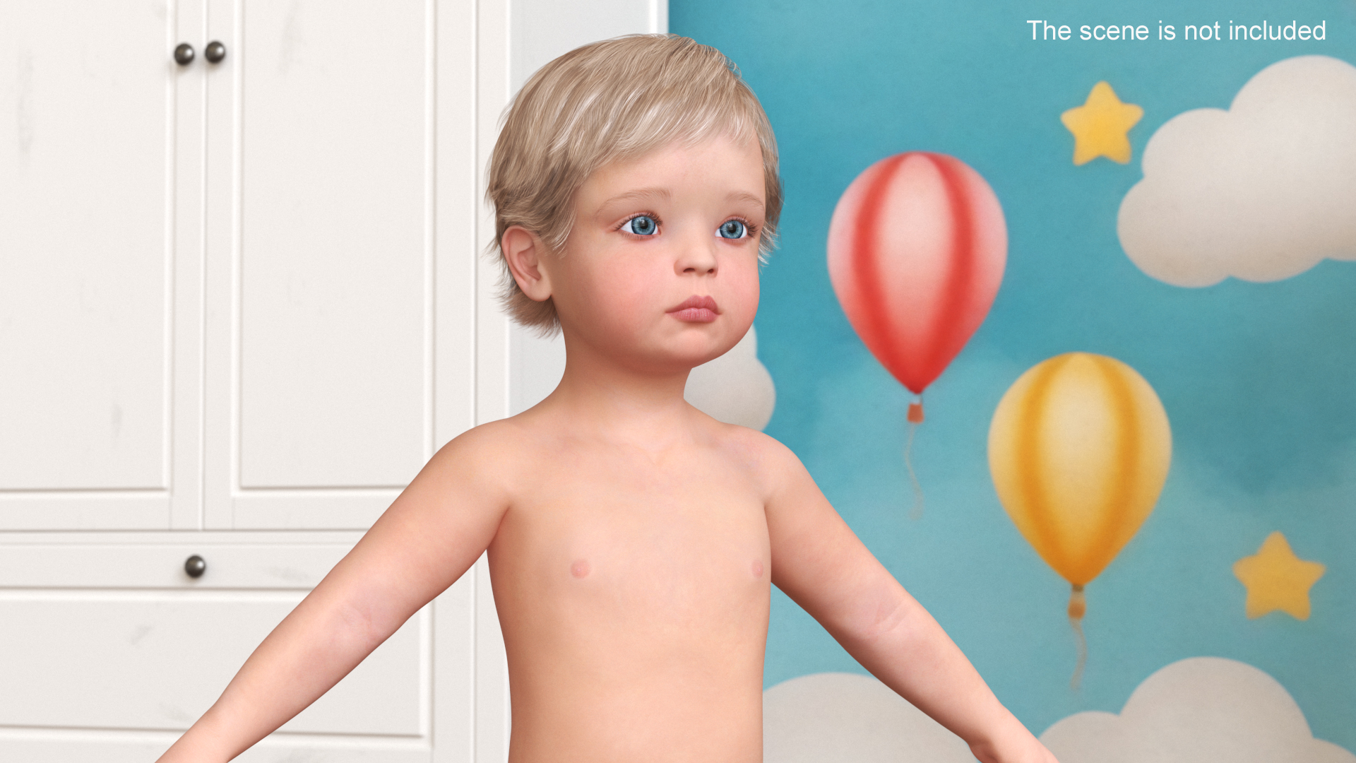 One Year Old Baby A-Pose 3D model