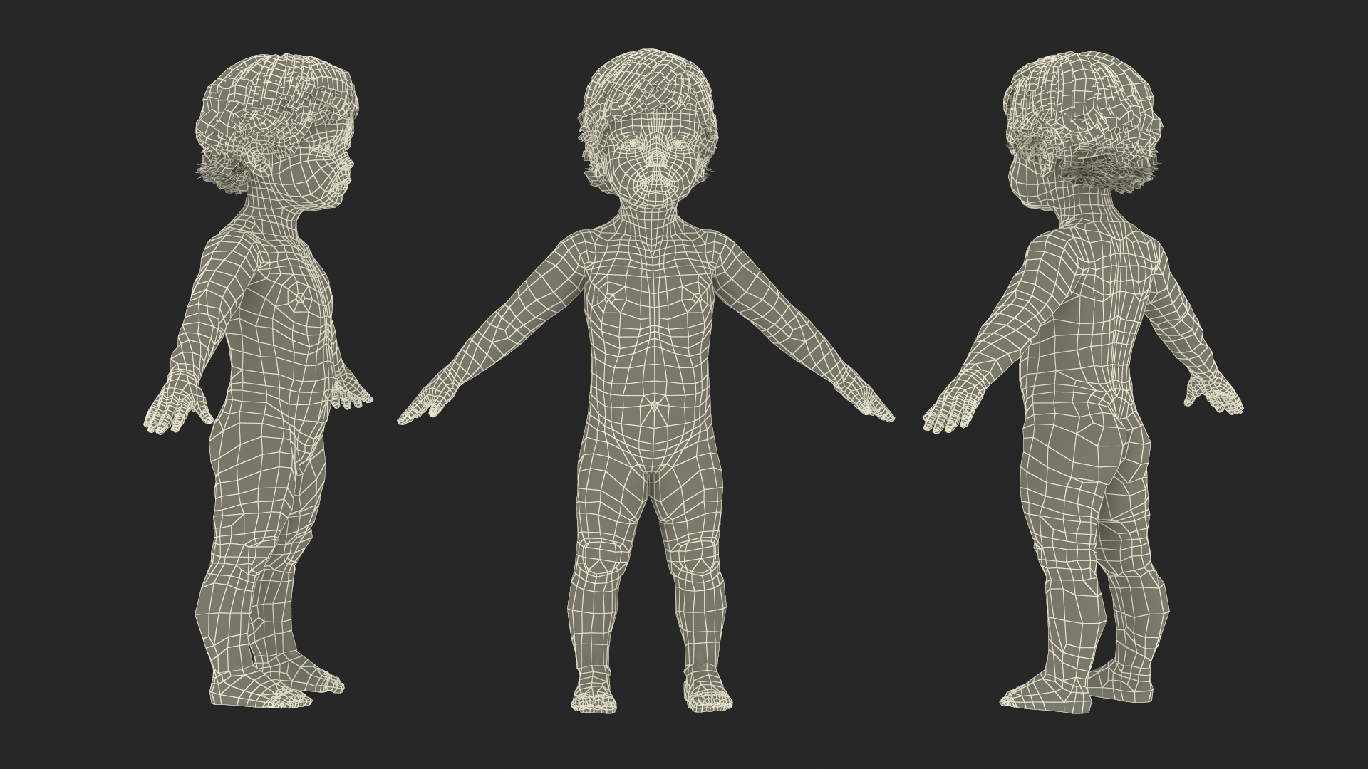 One Year Old Baby A-Pose 3D model
