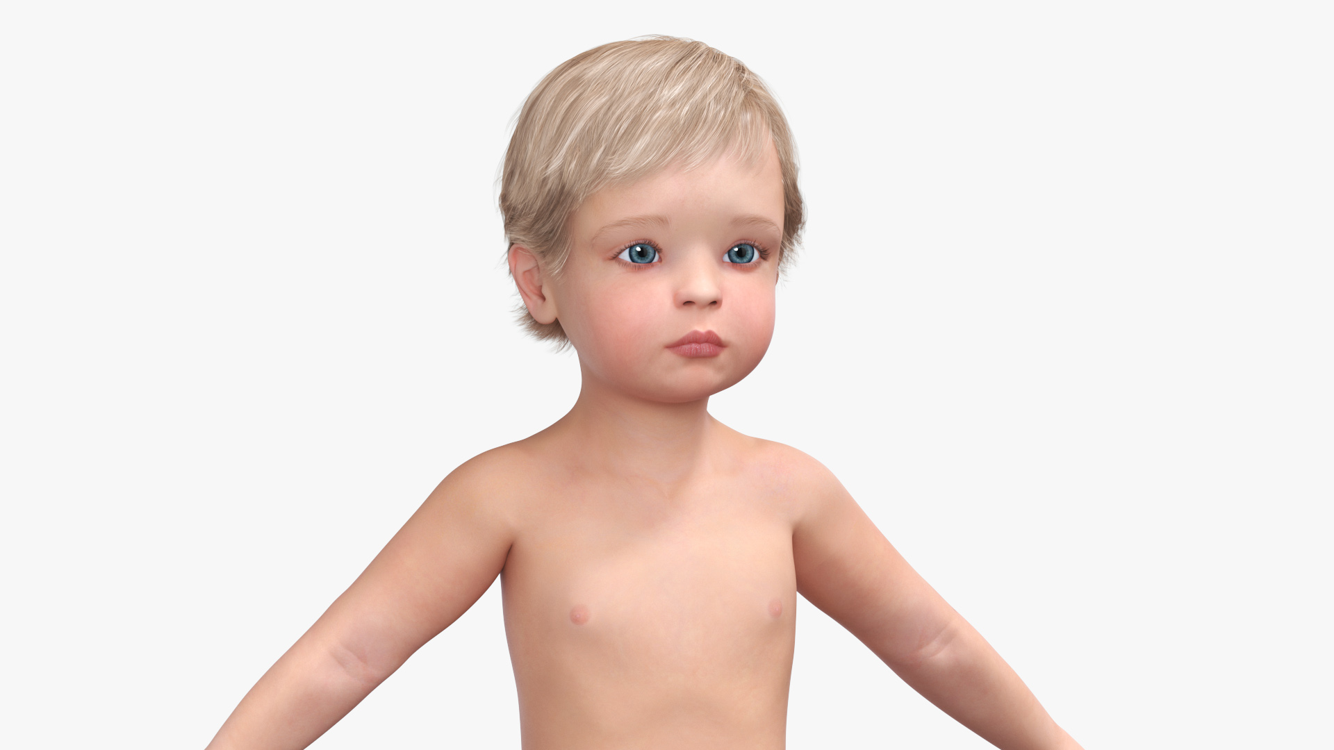 One Year Old Baby A-Pose 3D model