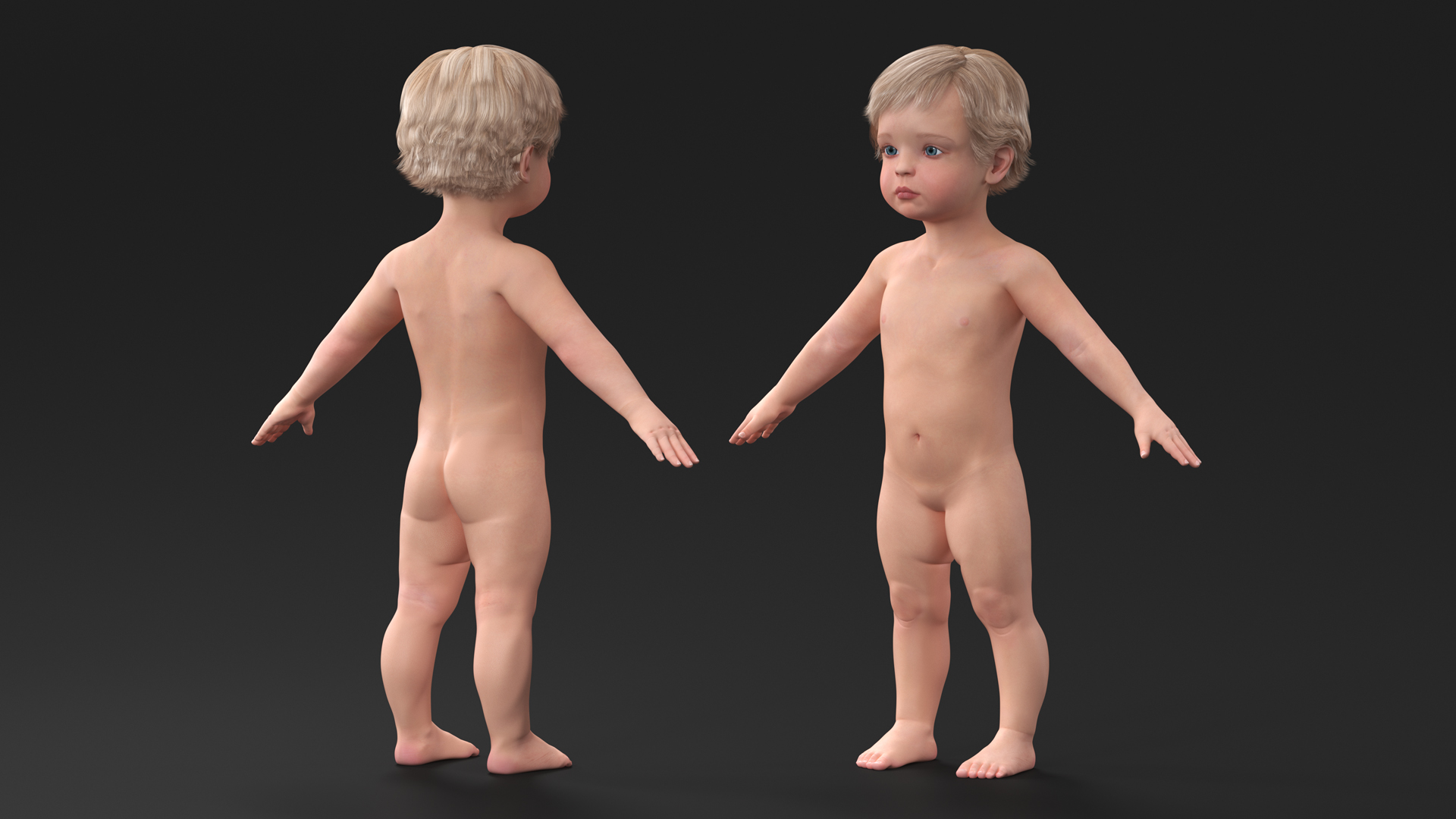One Year Old Baby A-Pose 3D model