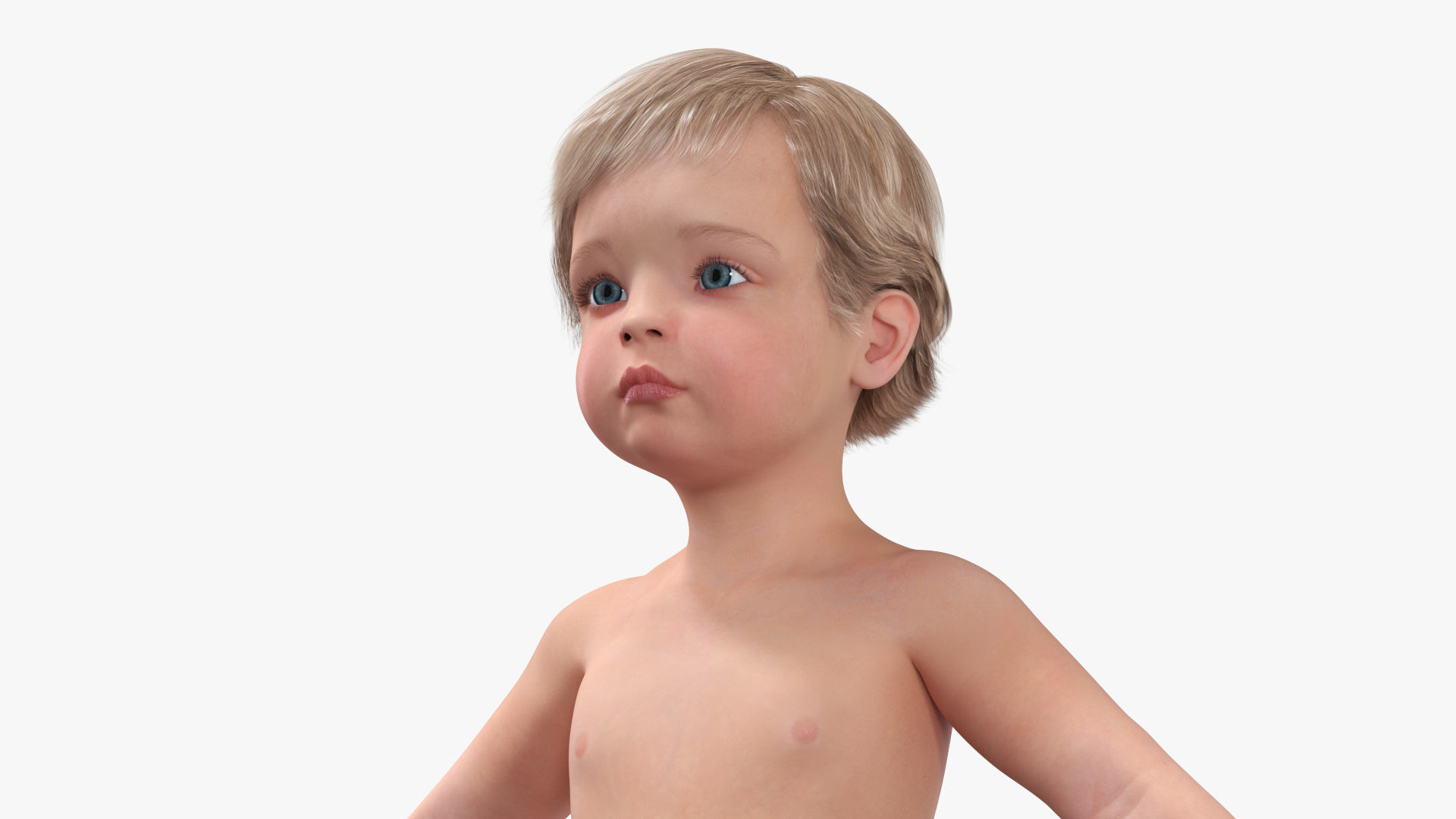 One Year Old Baby A-Pose 3D model