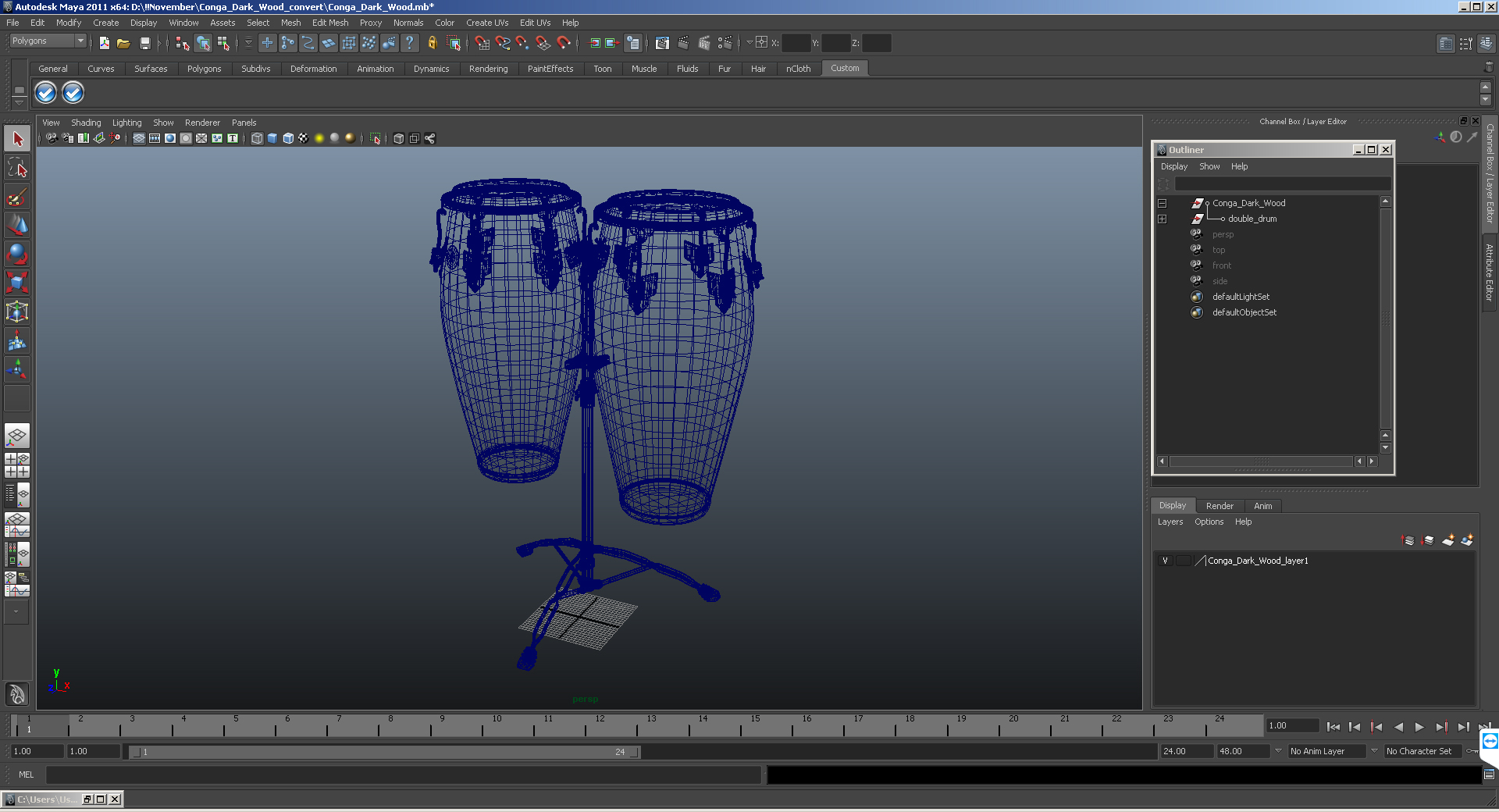 3D model Conga Dark Wood