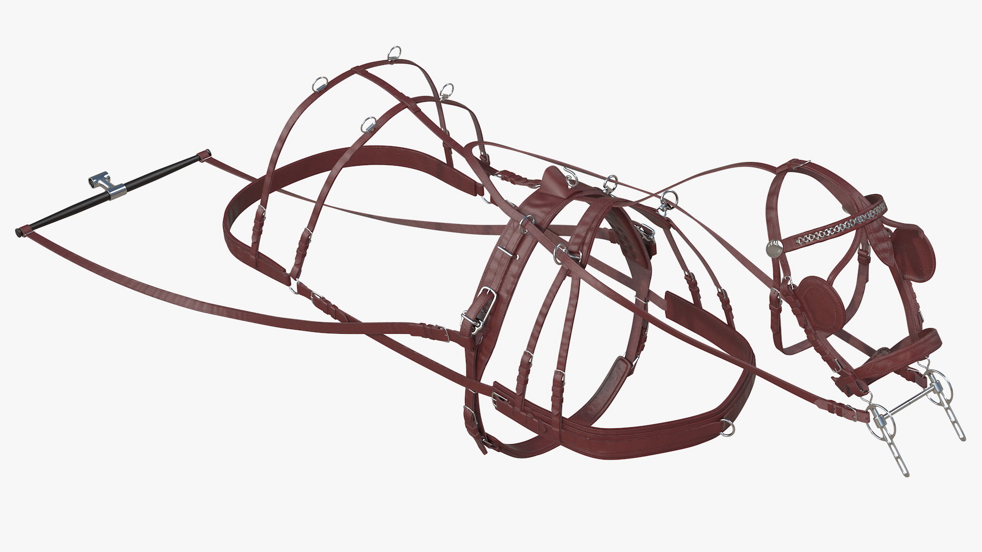 3D Pair of Breast Collar Harness Rigged