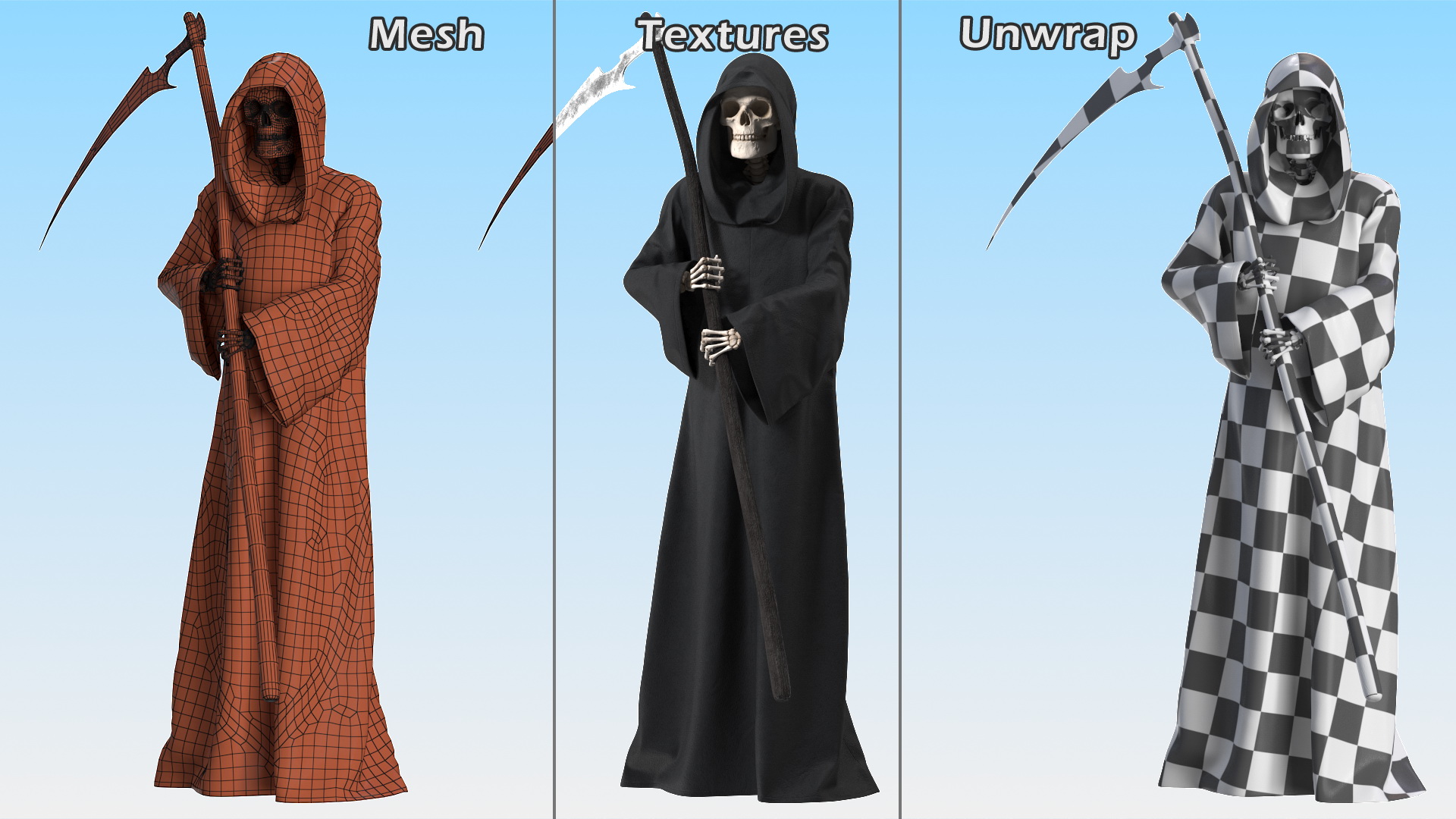 Death Holding a Scythe 3D