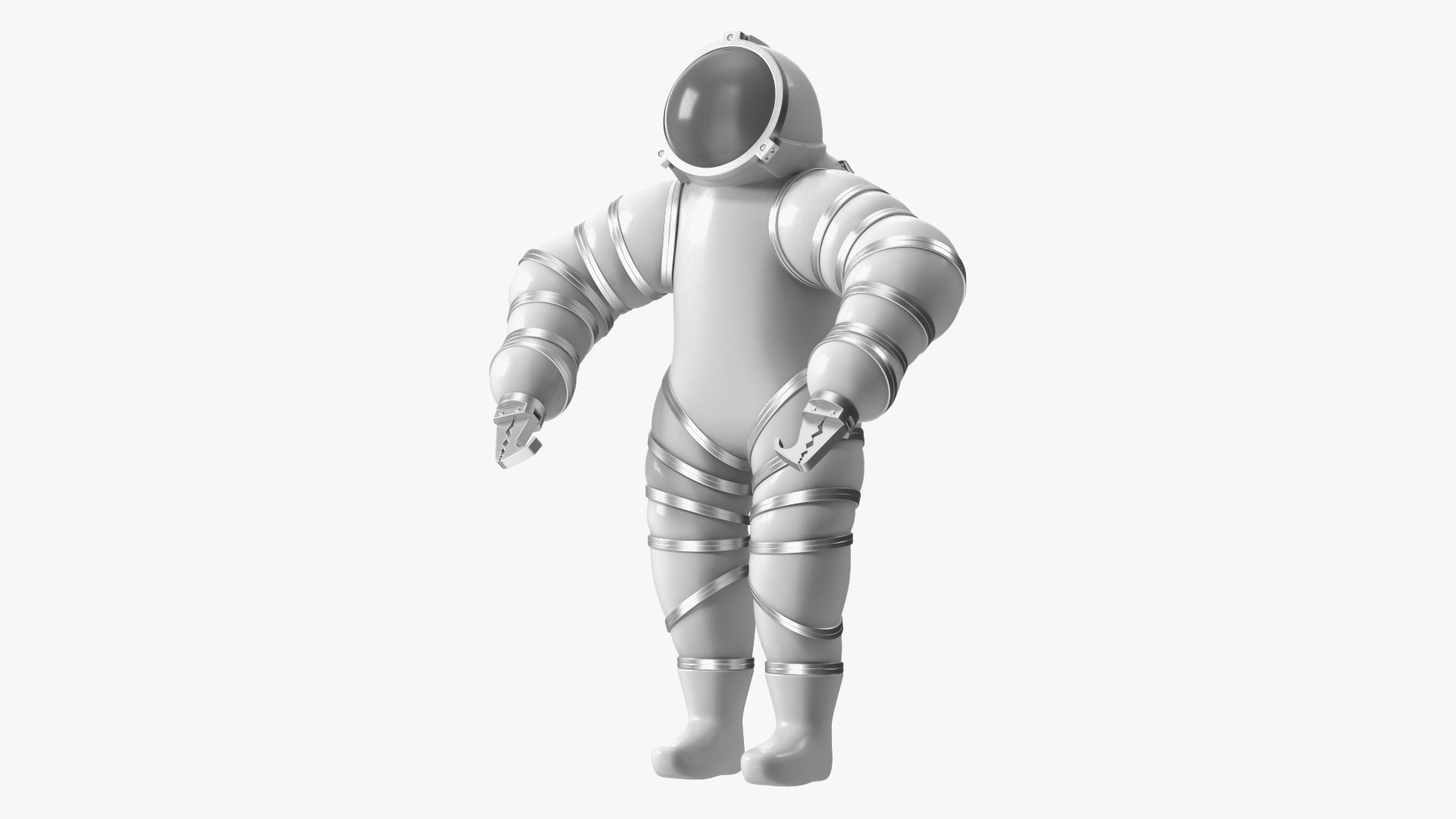 3D model Atmospheric Diving Suit White Rigged for Maya