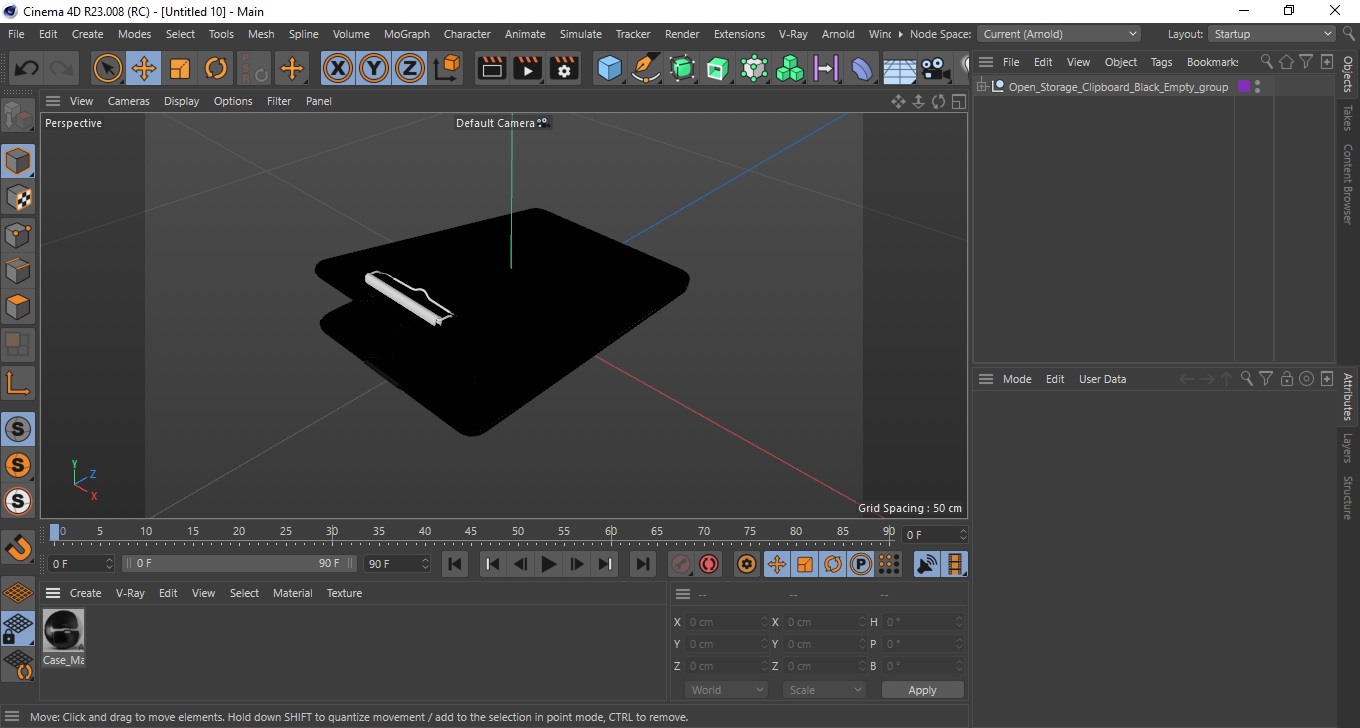 Open Storage Clipboard Black Empty 3D model