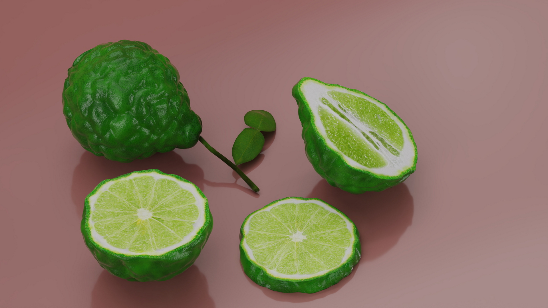 3D model Bergamot Fruits