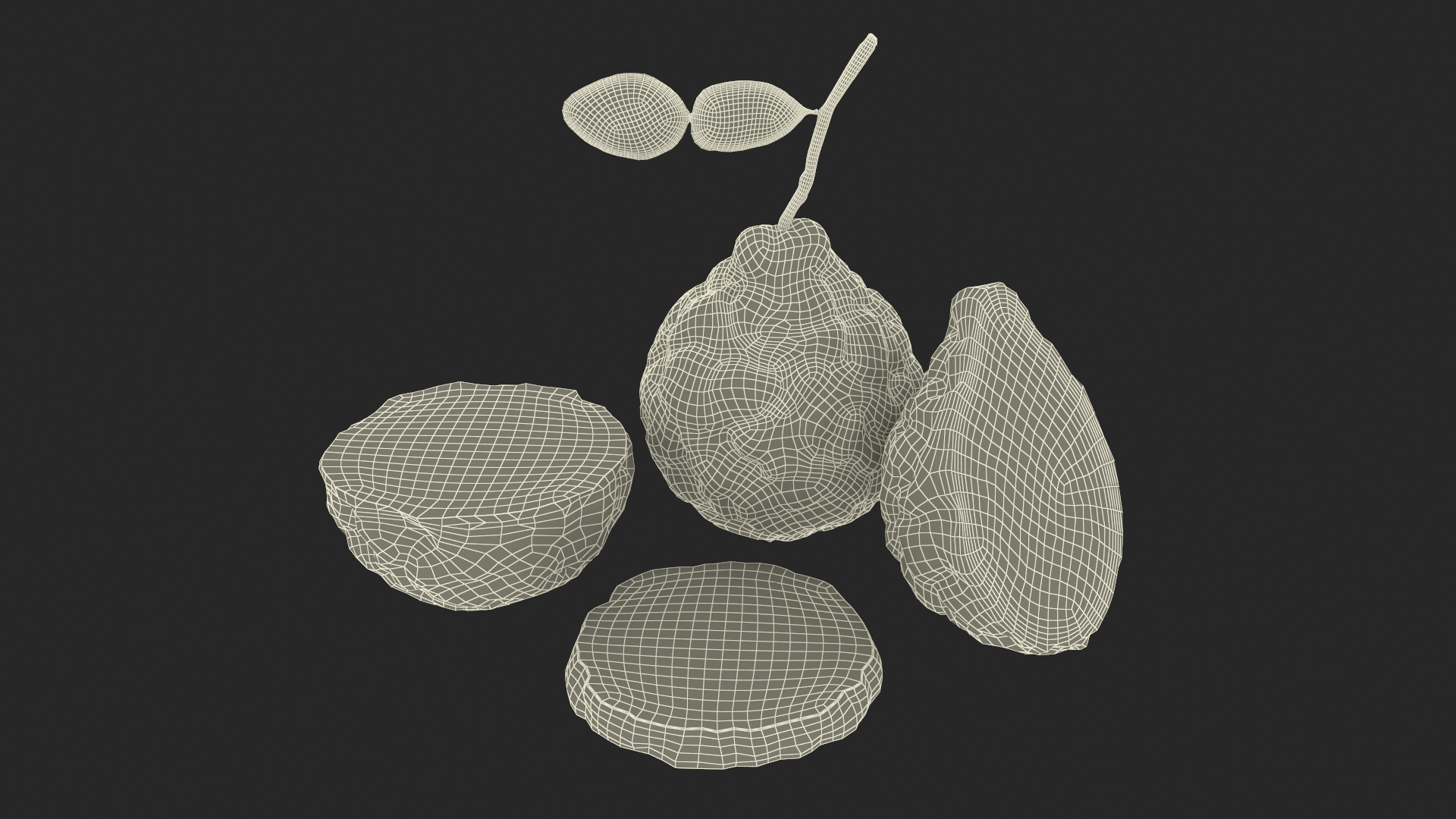 3D model Bergamot Fruits