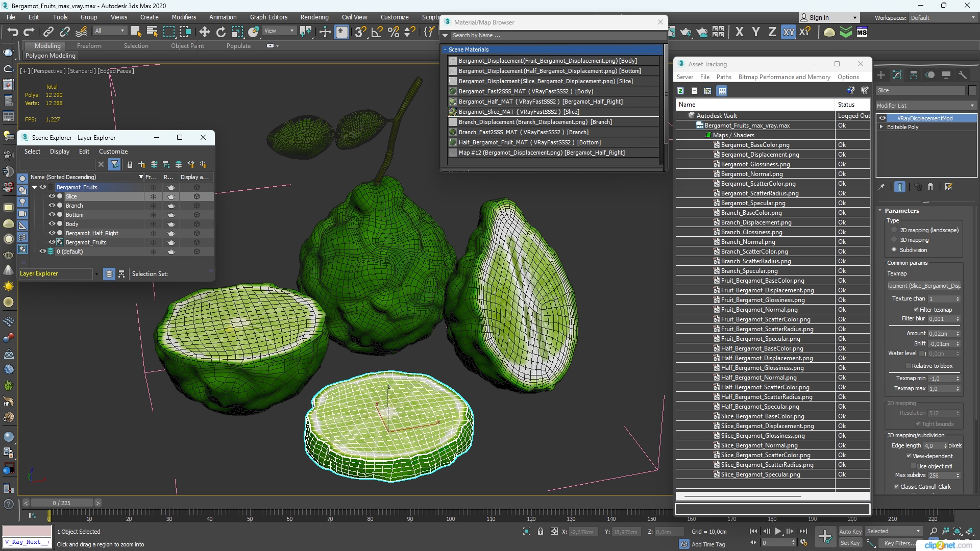 3D model Bergamot Fruits