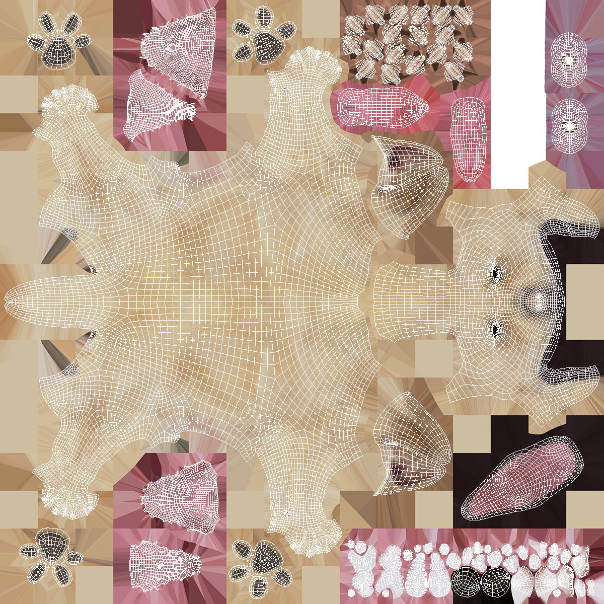 3D Grooming Table with Dog model