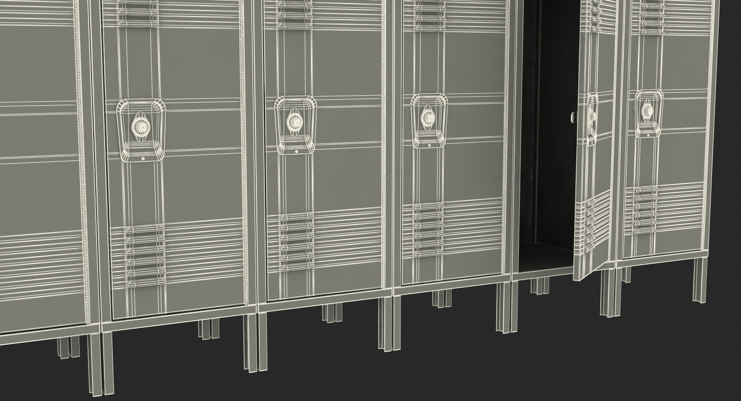 3D Commercial Lockers Two Row