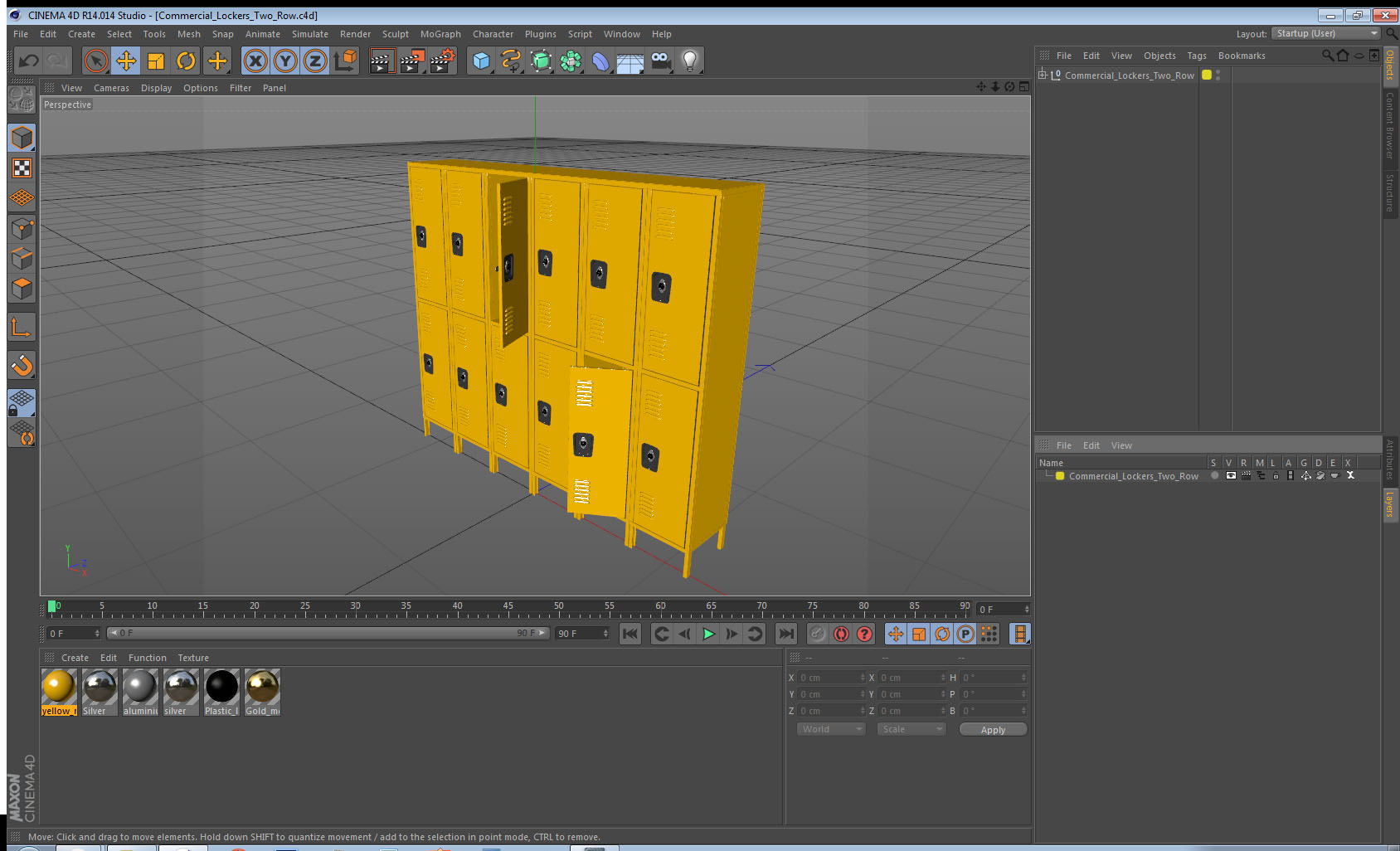 3D Commercial Lockers Two Row