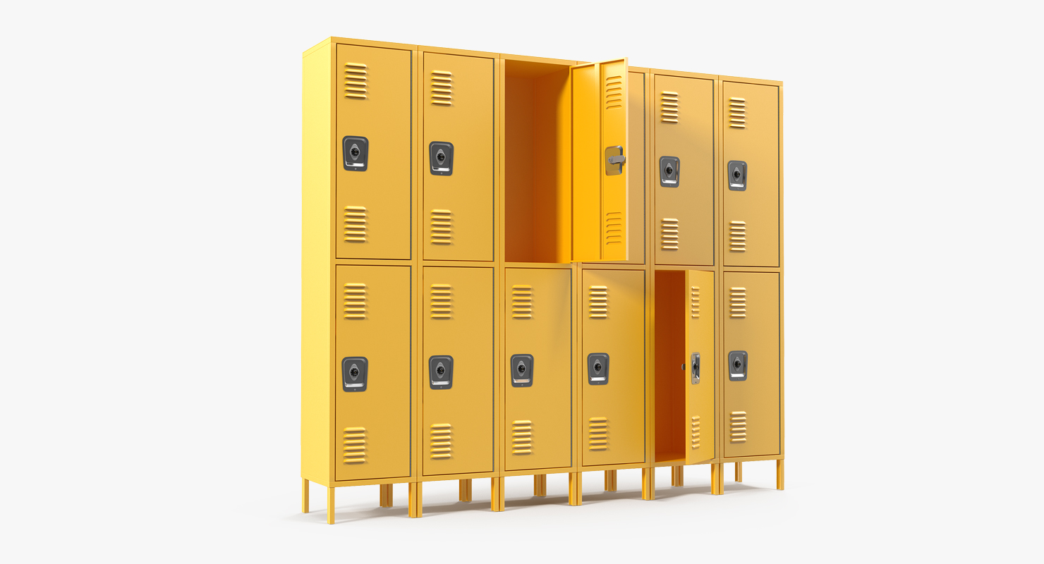 3D Commercial Lockers Two Row
