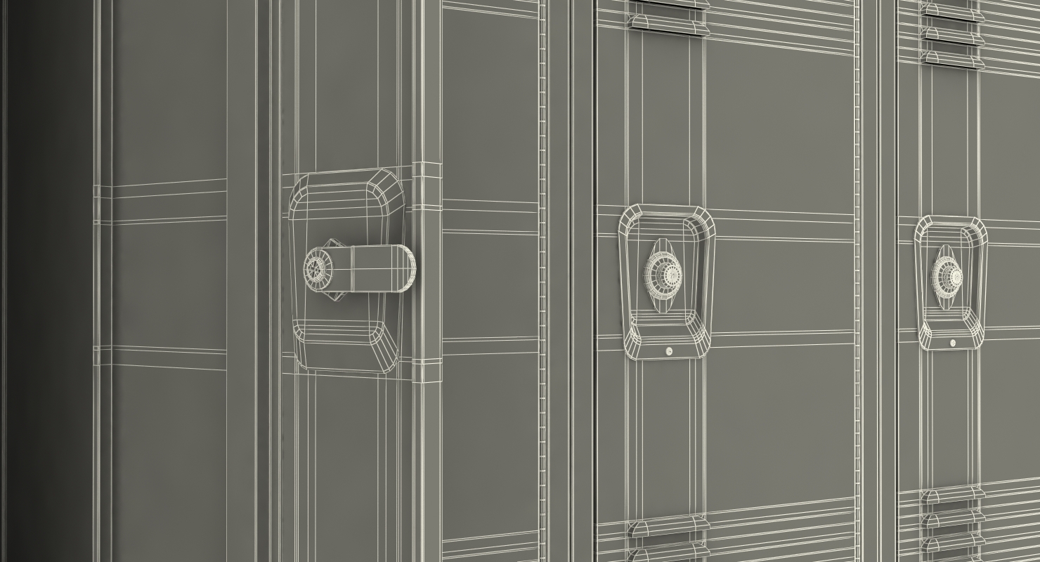 3D Commercial Lockers Two Row