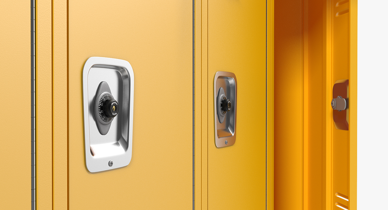 3D Commercial Lockers Two Row