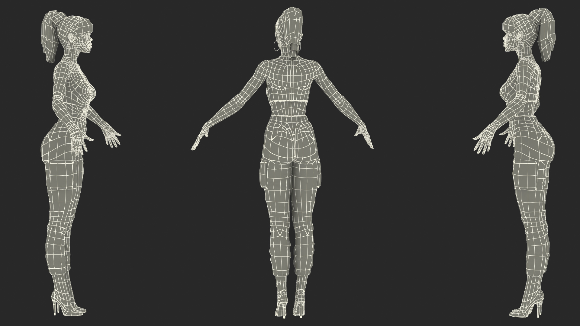 3D Light Skin City Style Woman Rigged for Maya model