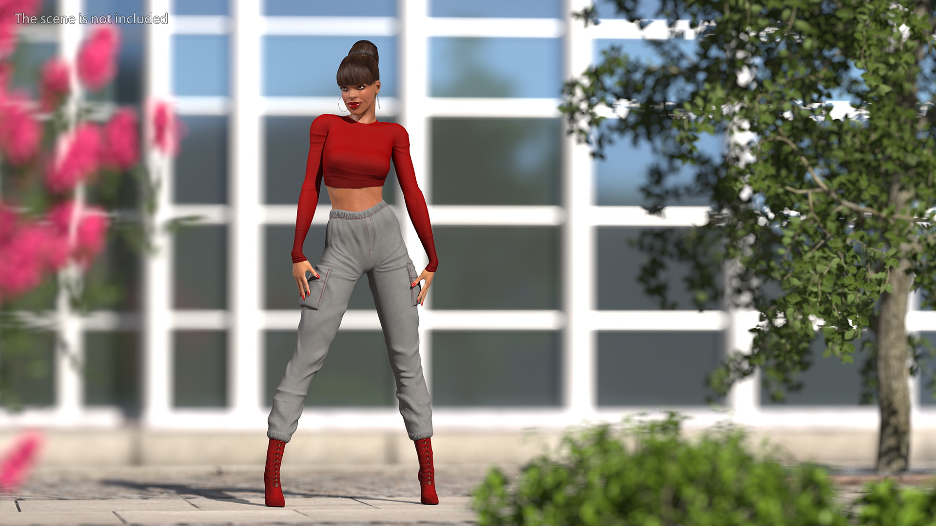 3D Light Skin City Style Woman Rigged for Maya model