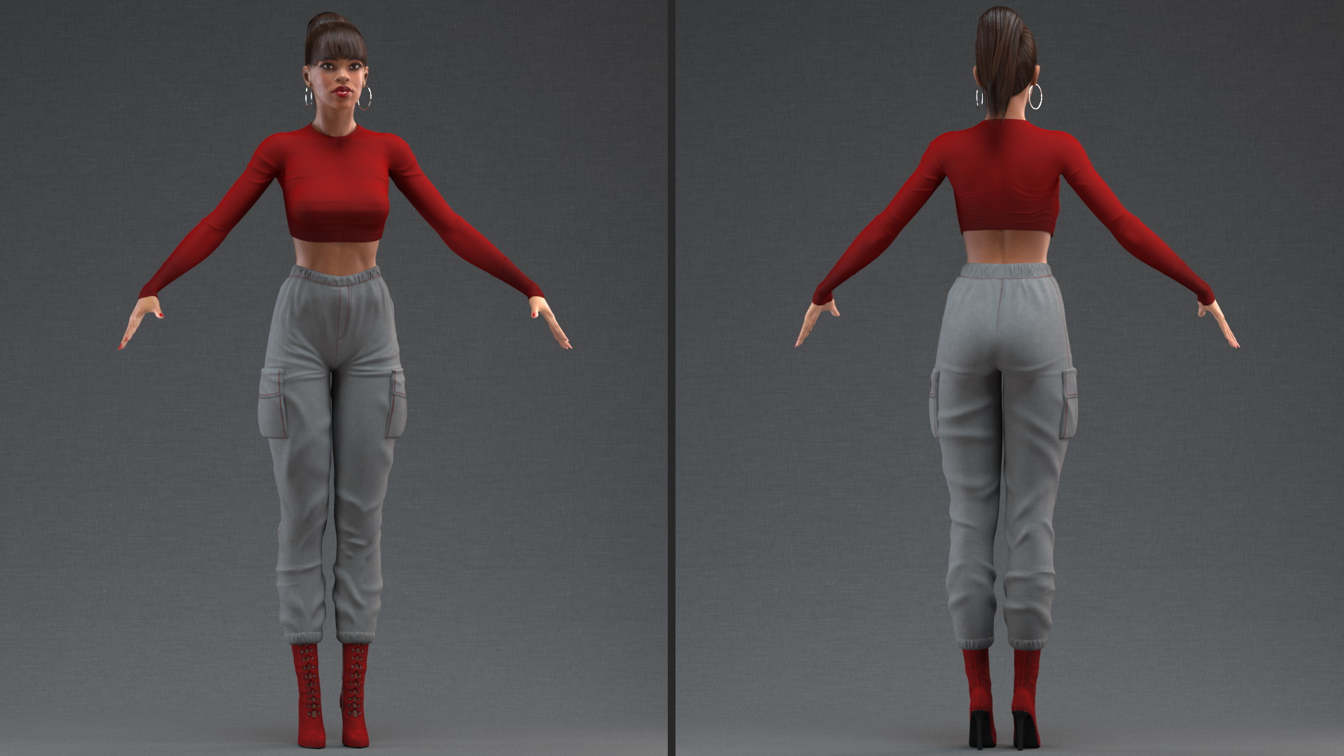 3D Light Skin City Style Woman Rigged for Maya model