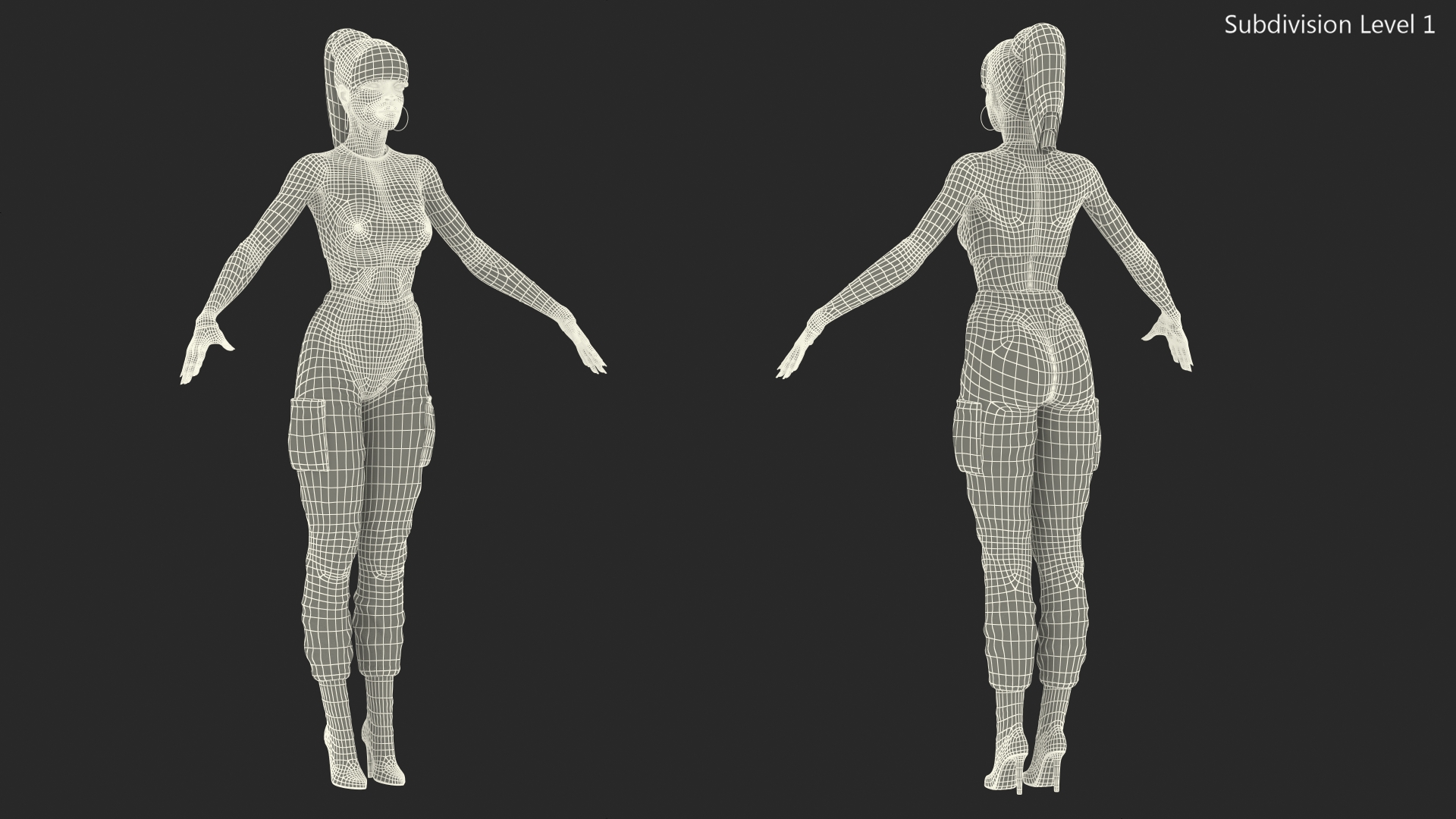 3D Light Skin City Style Woman Rigged for Maya model