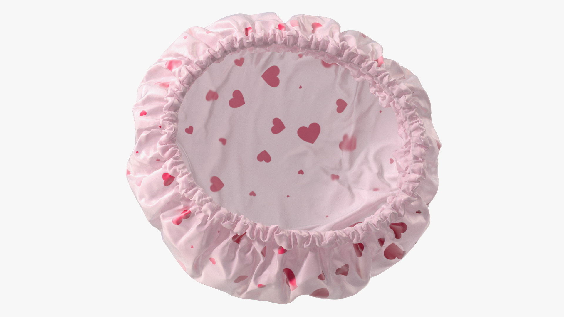 Satin Lined Shower Cap Pink Transparent 3D model
