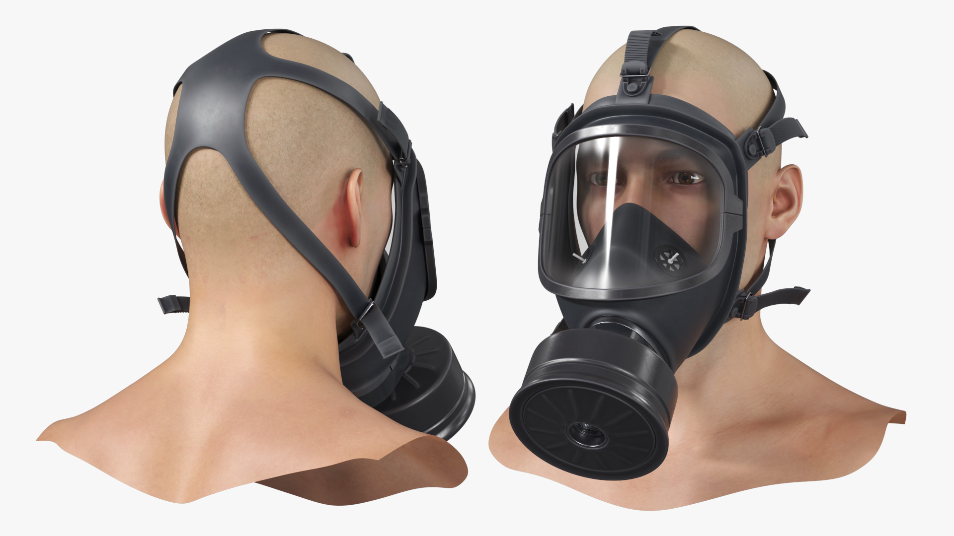 MF 14 Full Face Respirator on Man Black - view 2