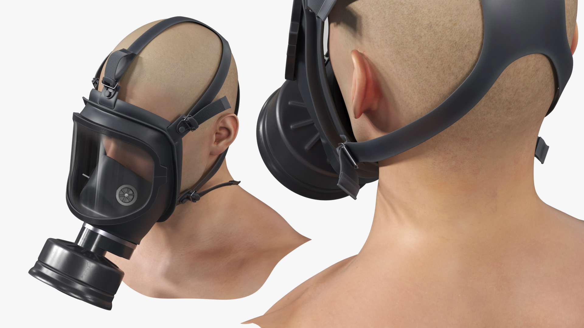 MF 14 Full Face Respirator on Man Black - view 4