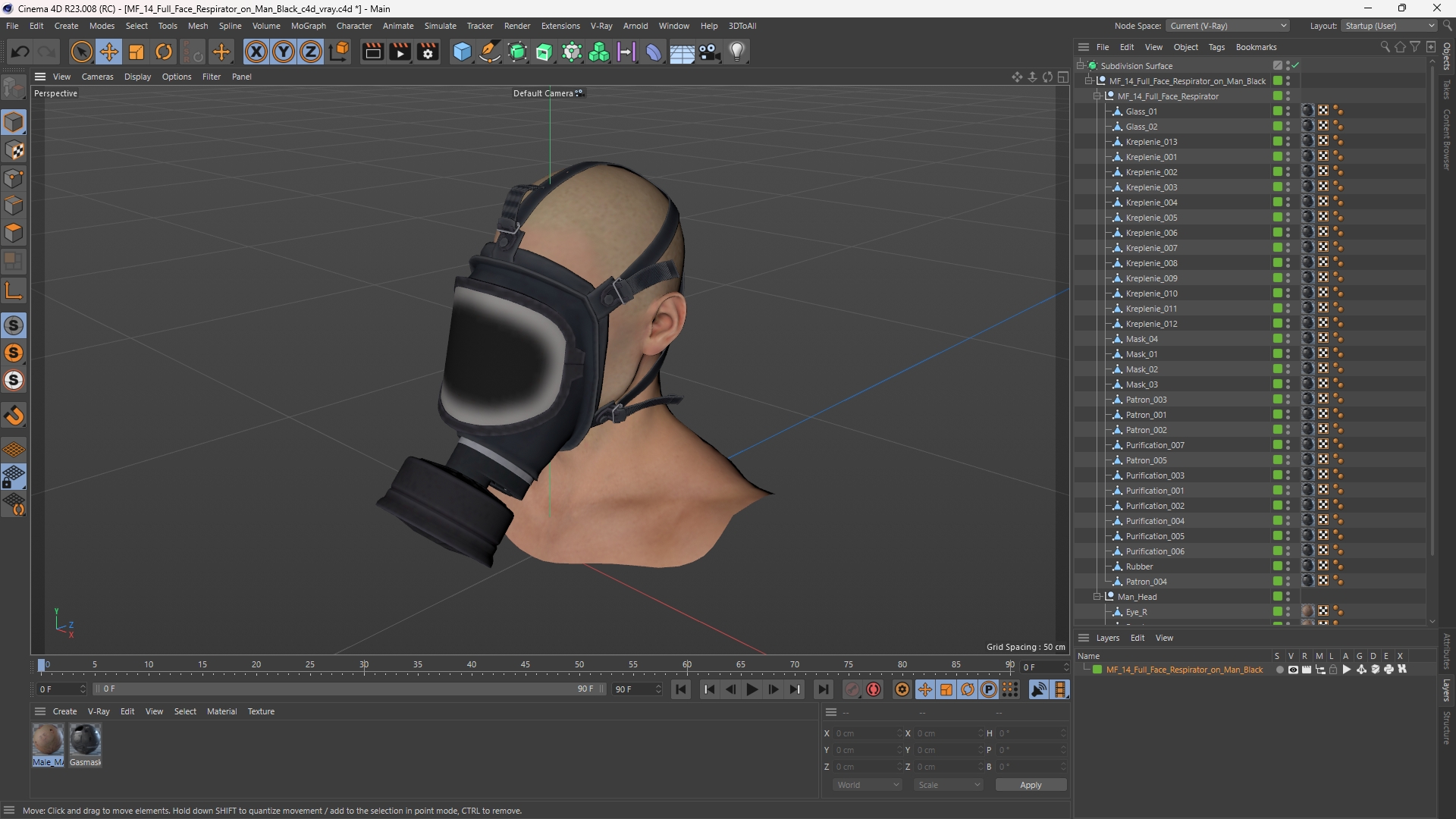 MF 14 Full Face Respirator on Man Black - view 12