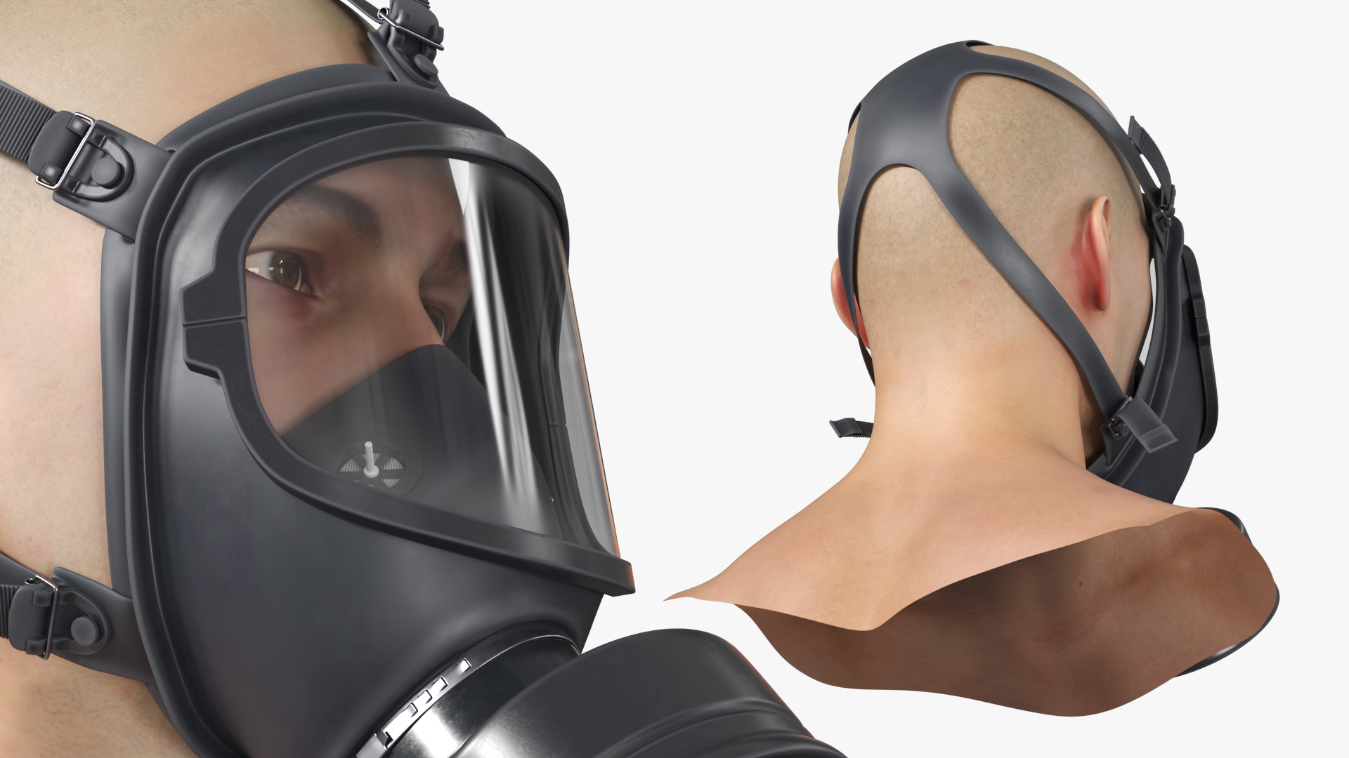 MF 14 Full Face Respirator on Man Black - view 5