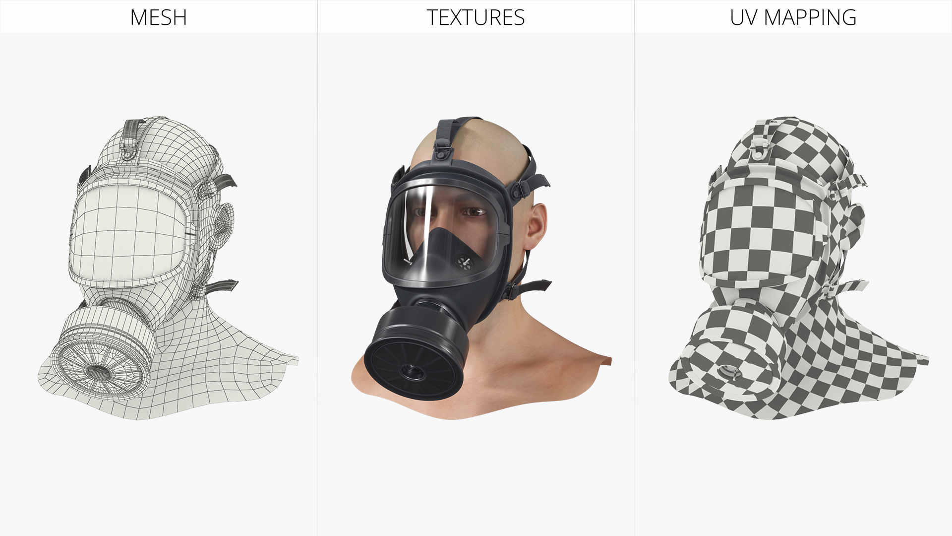 MF 14 Full Face Respirator on Man Black - view 9
