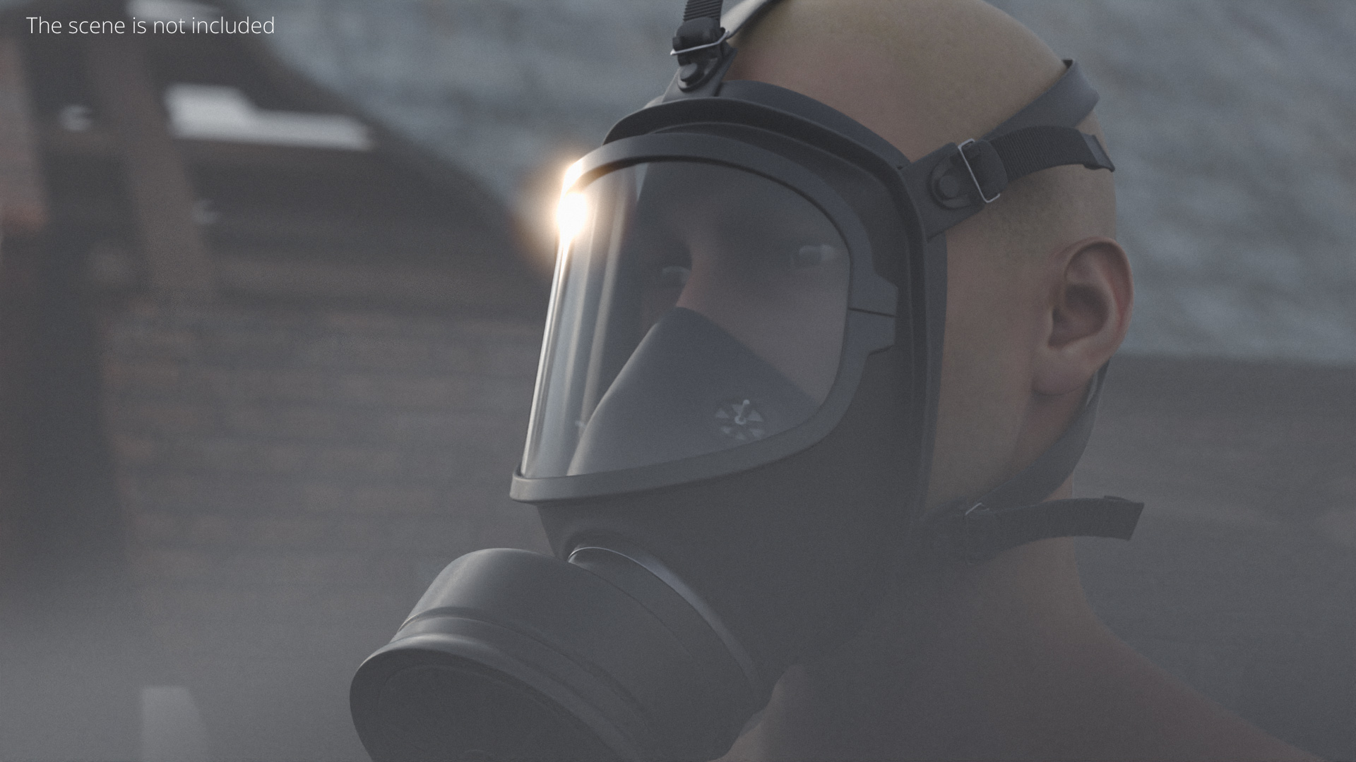MF 14 Full Face Respirator on Man Black - view 3