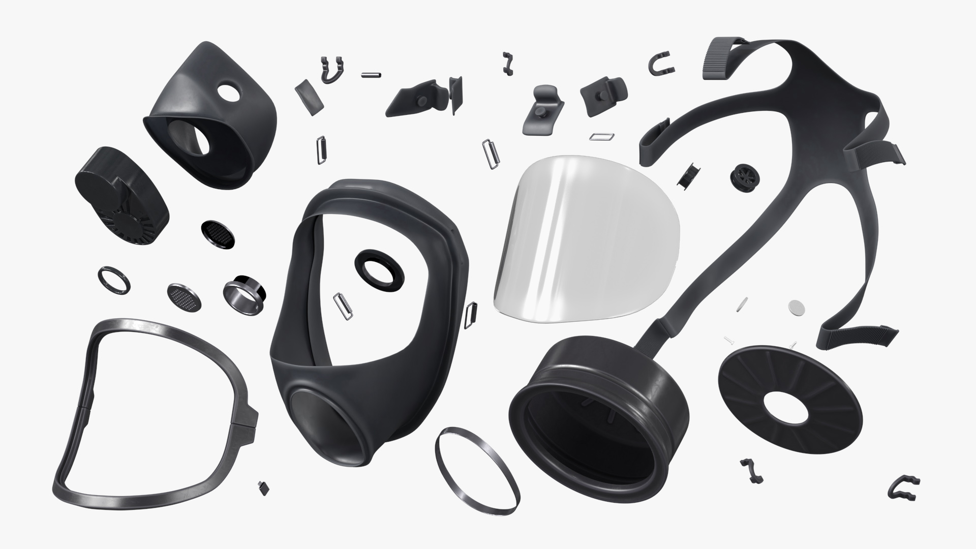 MF 14 Full Face Respirator on Man Black - view 7
