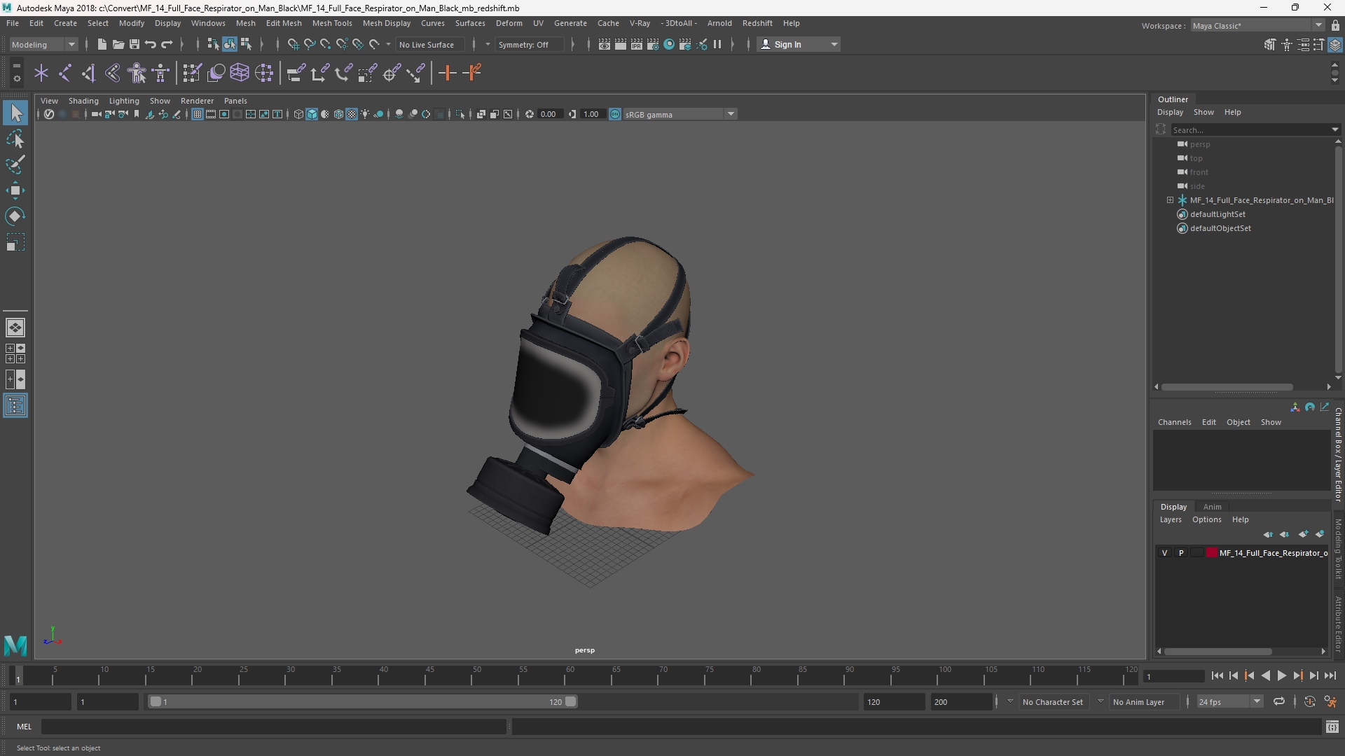 MF 14 Full Face Respirator on Man Black - view 11