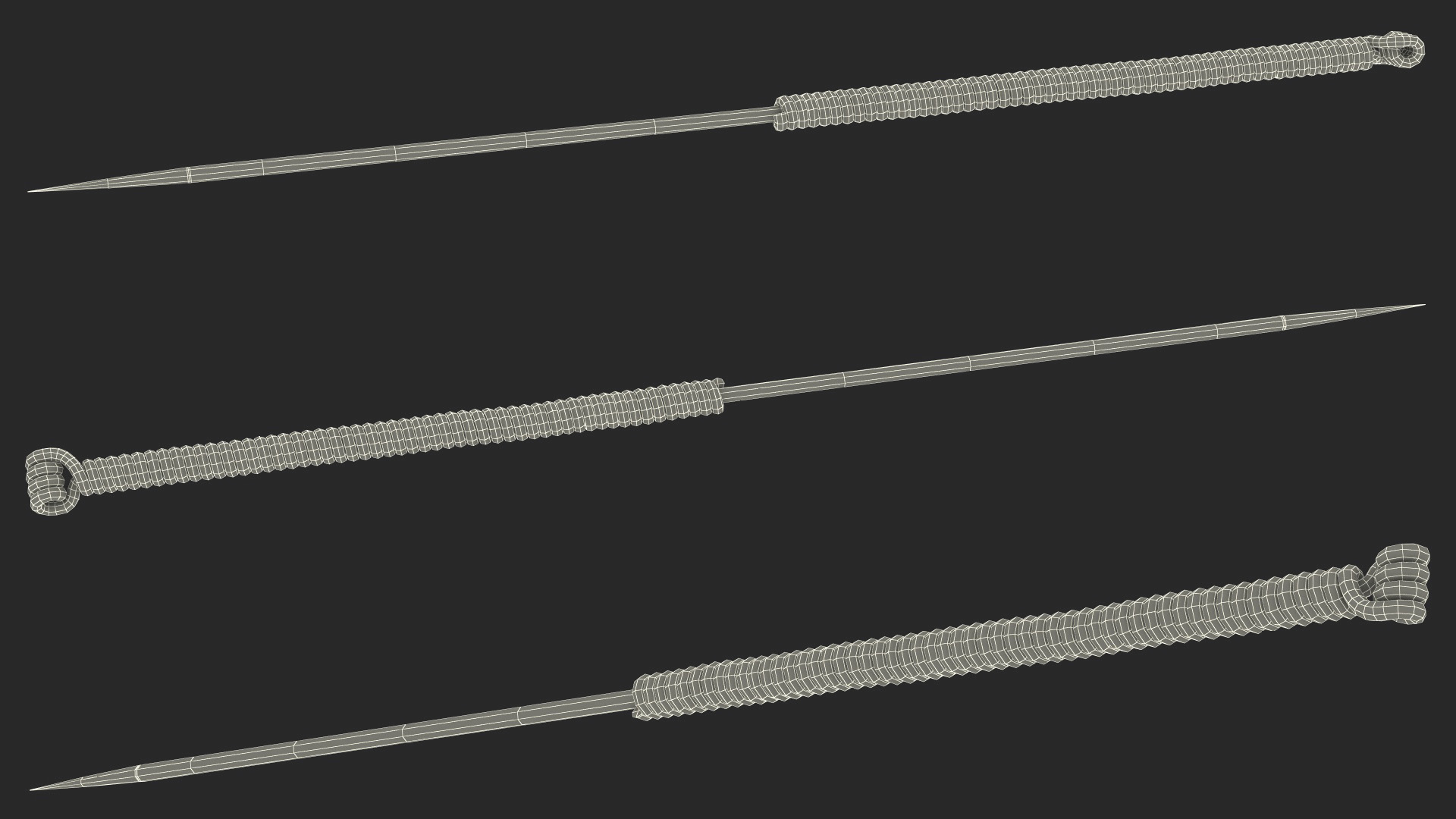3D Small Acupuncture Needle Silver