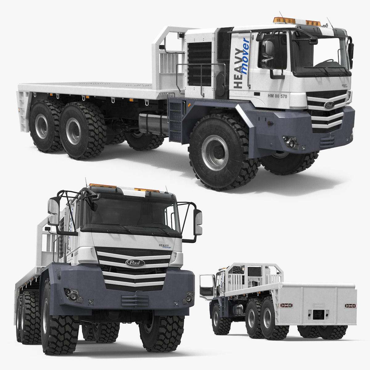 Paul Heavy Mover Platform Truck 3D model preview