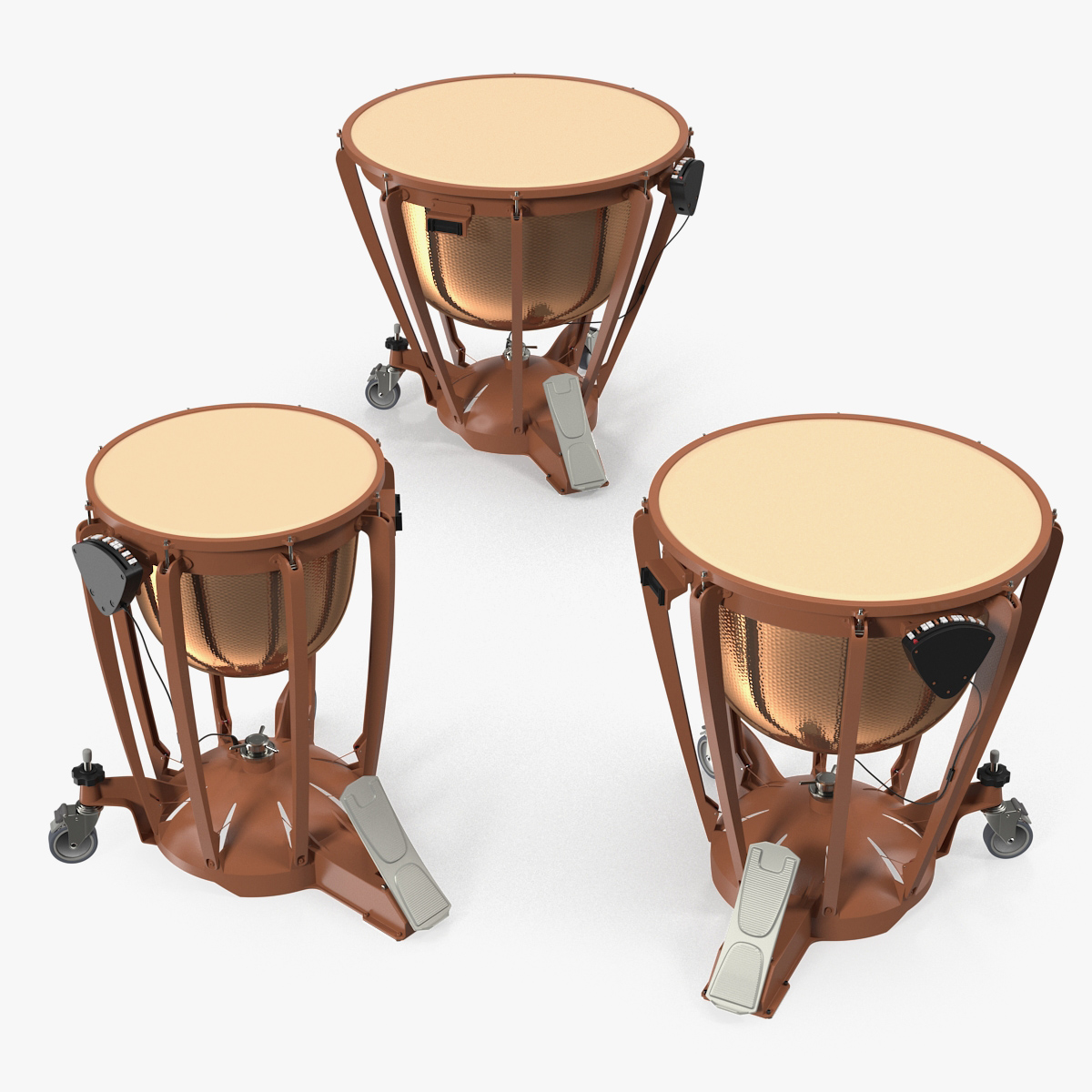 Kettle Drums 3D Models Set, view 3
