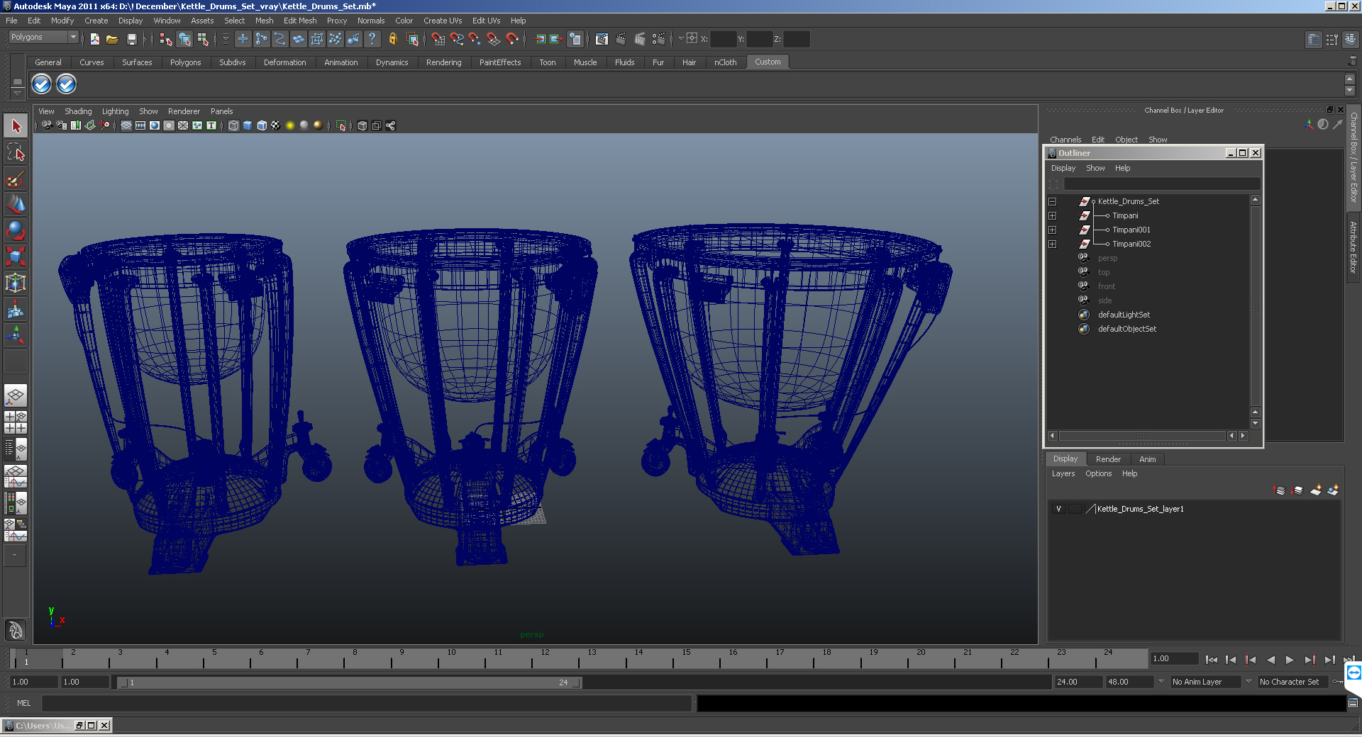 3D Kettle Drums Set