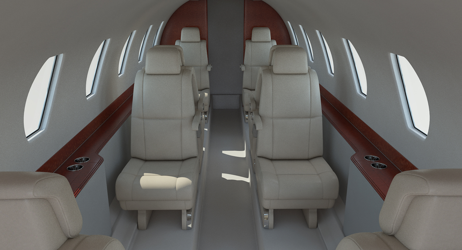Business Jet Cessna Citation X with Interior 3D model
