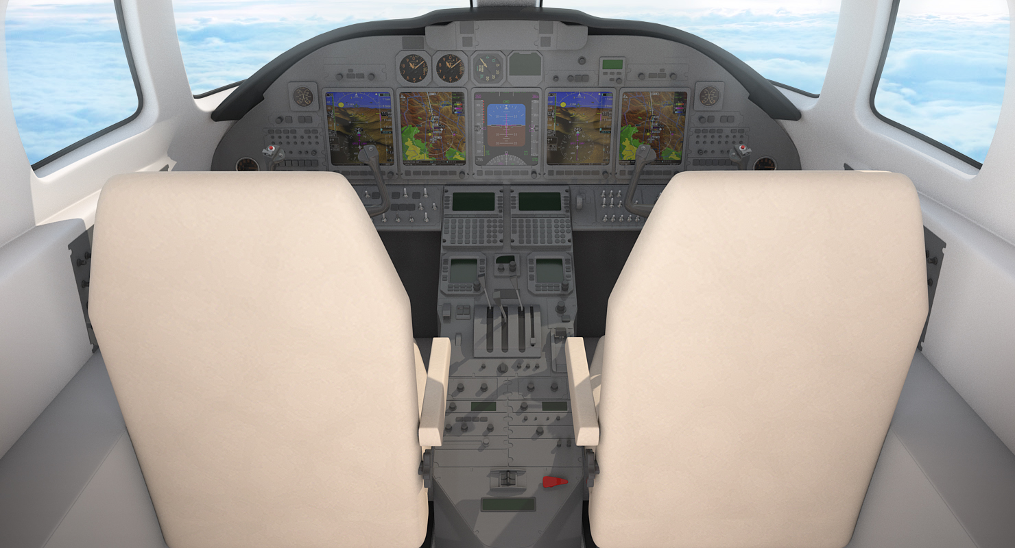Business Jet Cessna Citation X with Interior 3D model