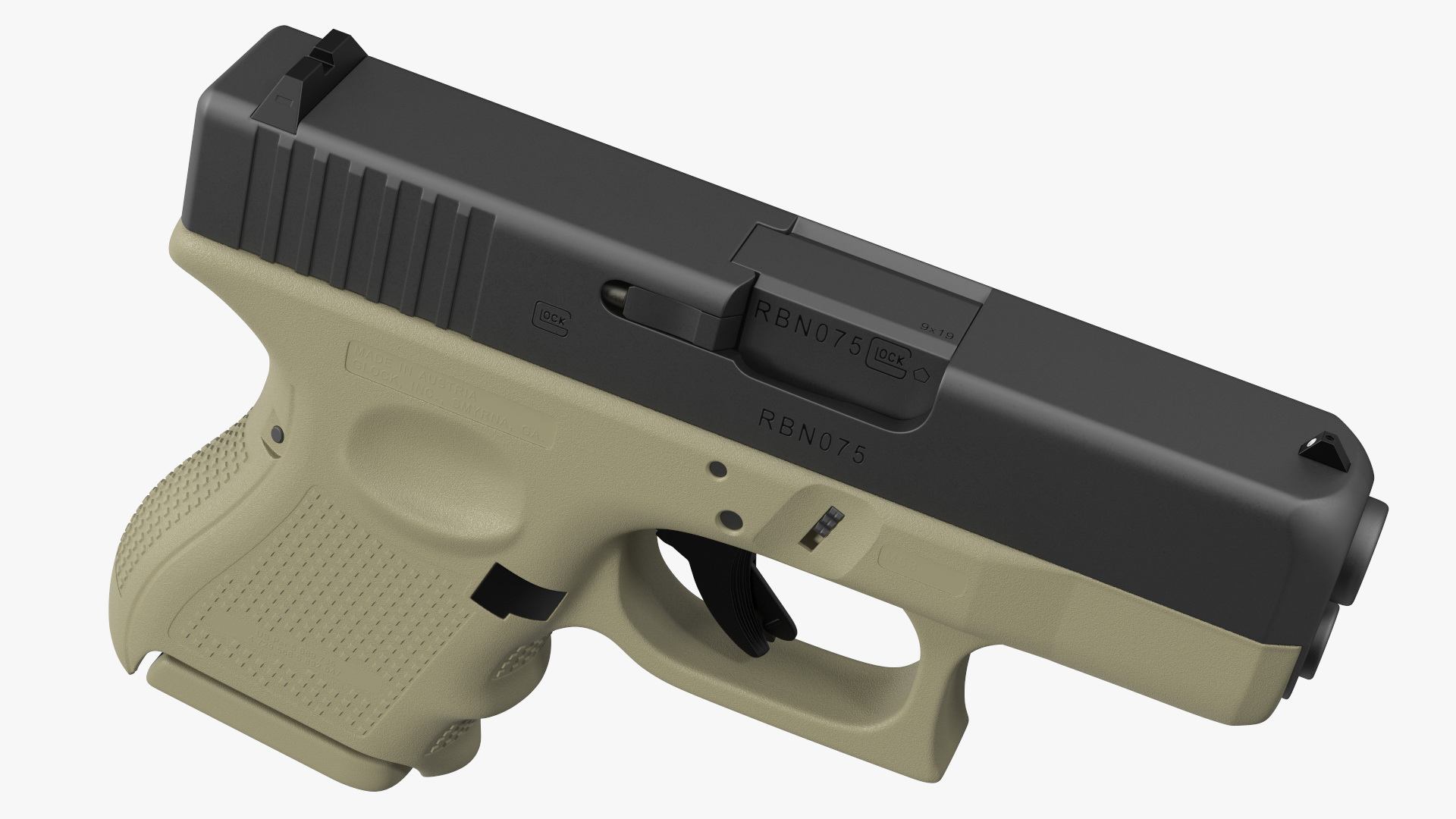 Glock G26 Sub Compact 9mm Pistol 3D