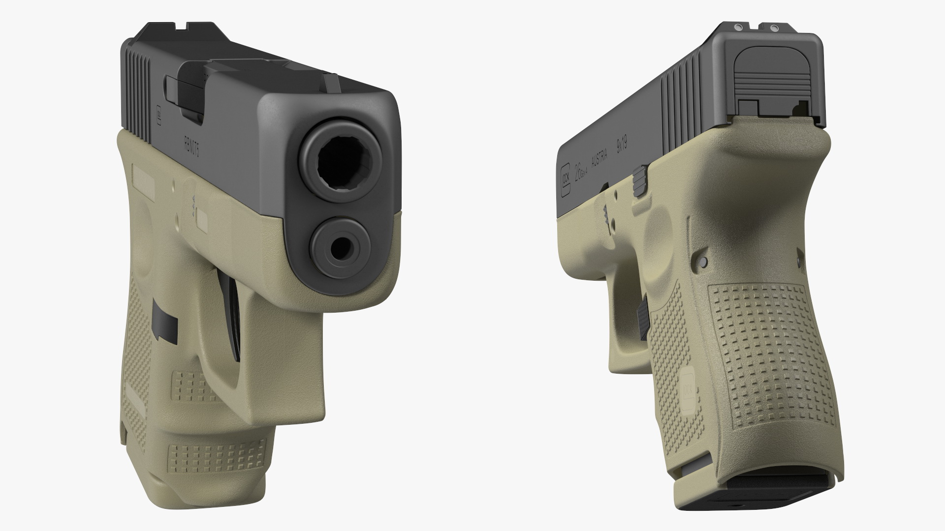 Glock G26 Sub Compact 9mm Pistol 3D