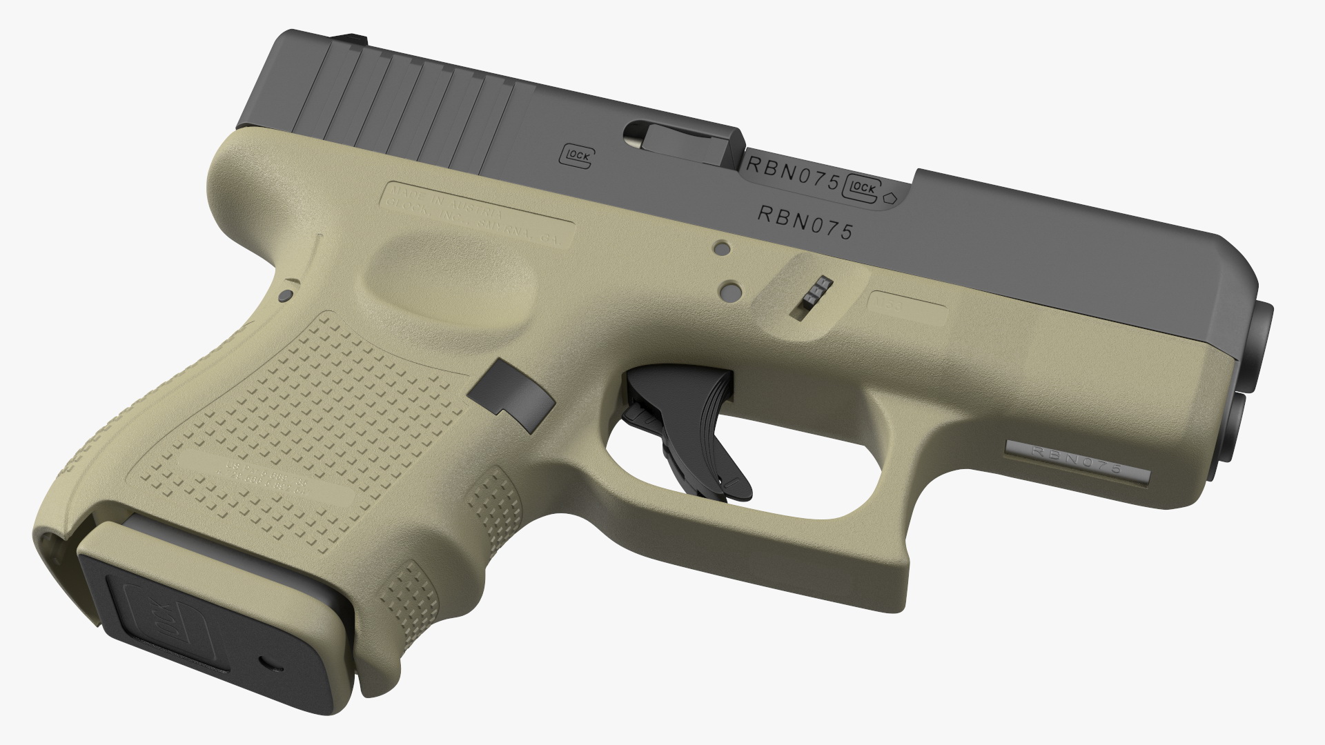 Glock G26 Sub Compact 9mm Pistol 3D