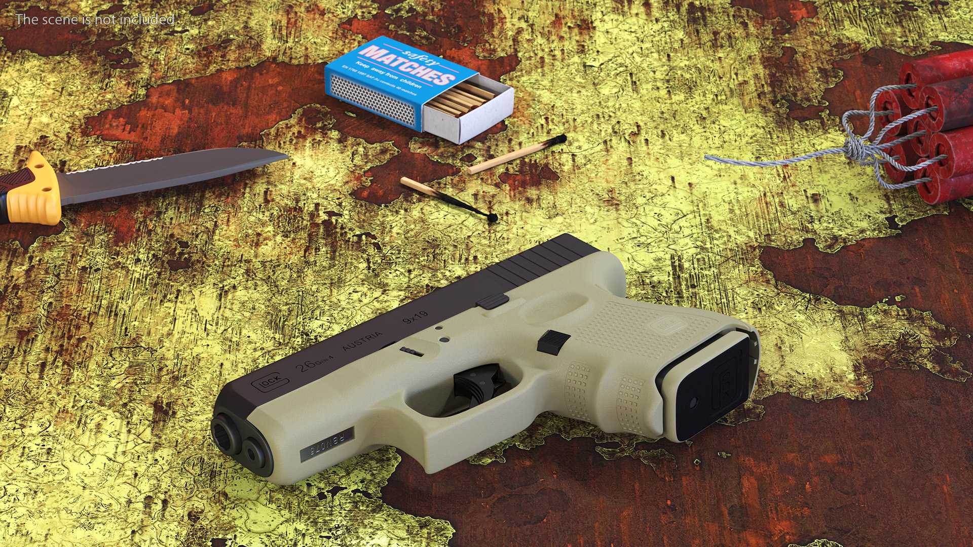Glock G26 Sub Compact 9mm Pistol 3D