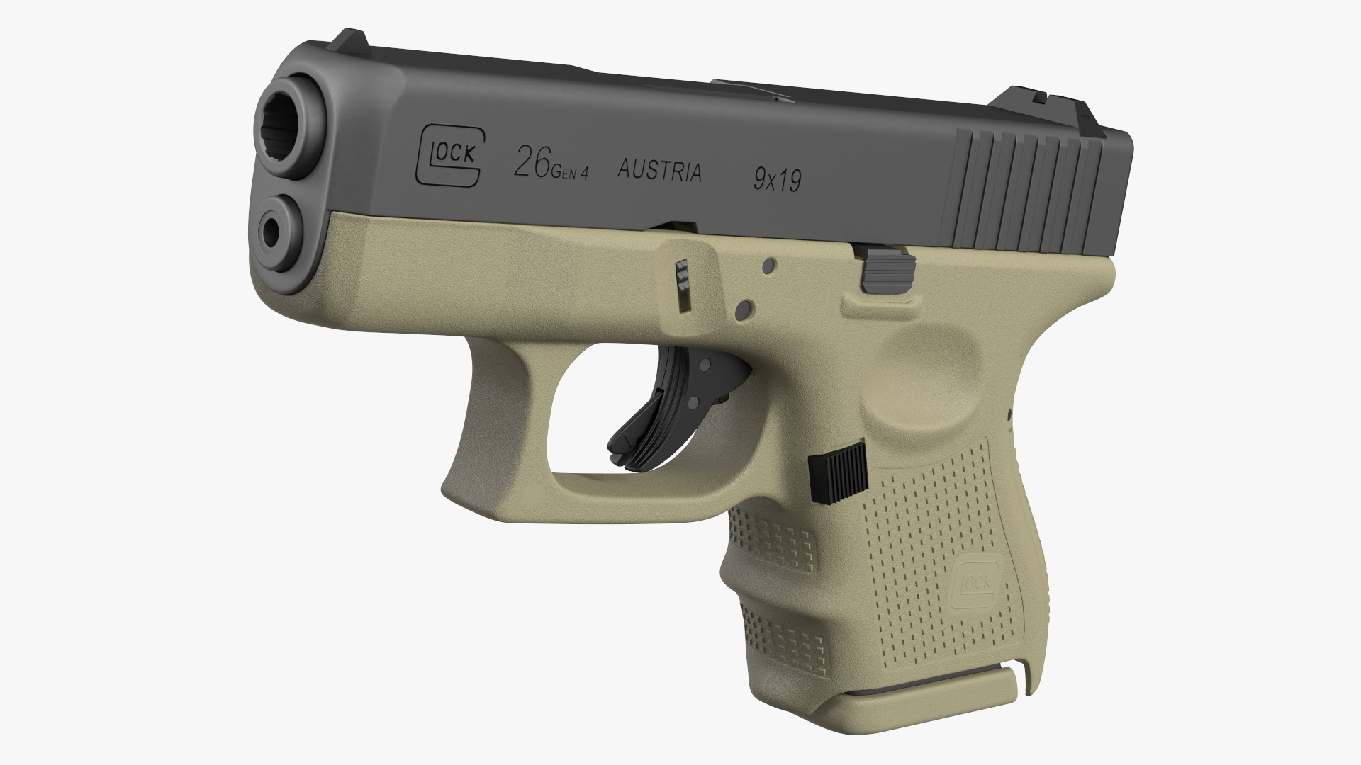 Glock G26 Sub Compact 9mm Pistol 3D
