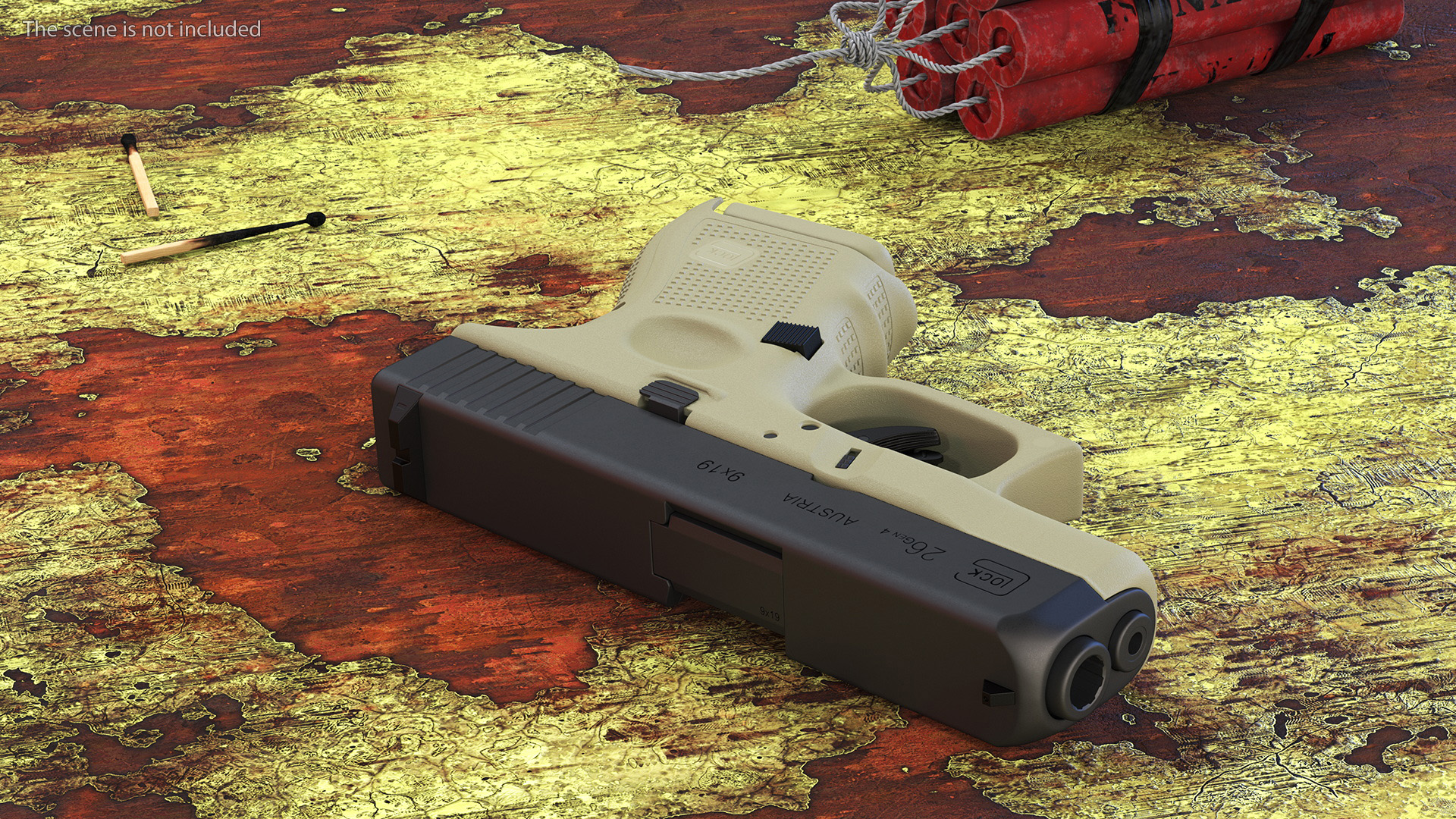 Glock G26 Sub Compact 9mm Pistol 3D