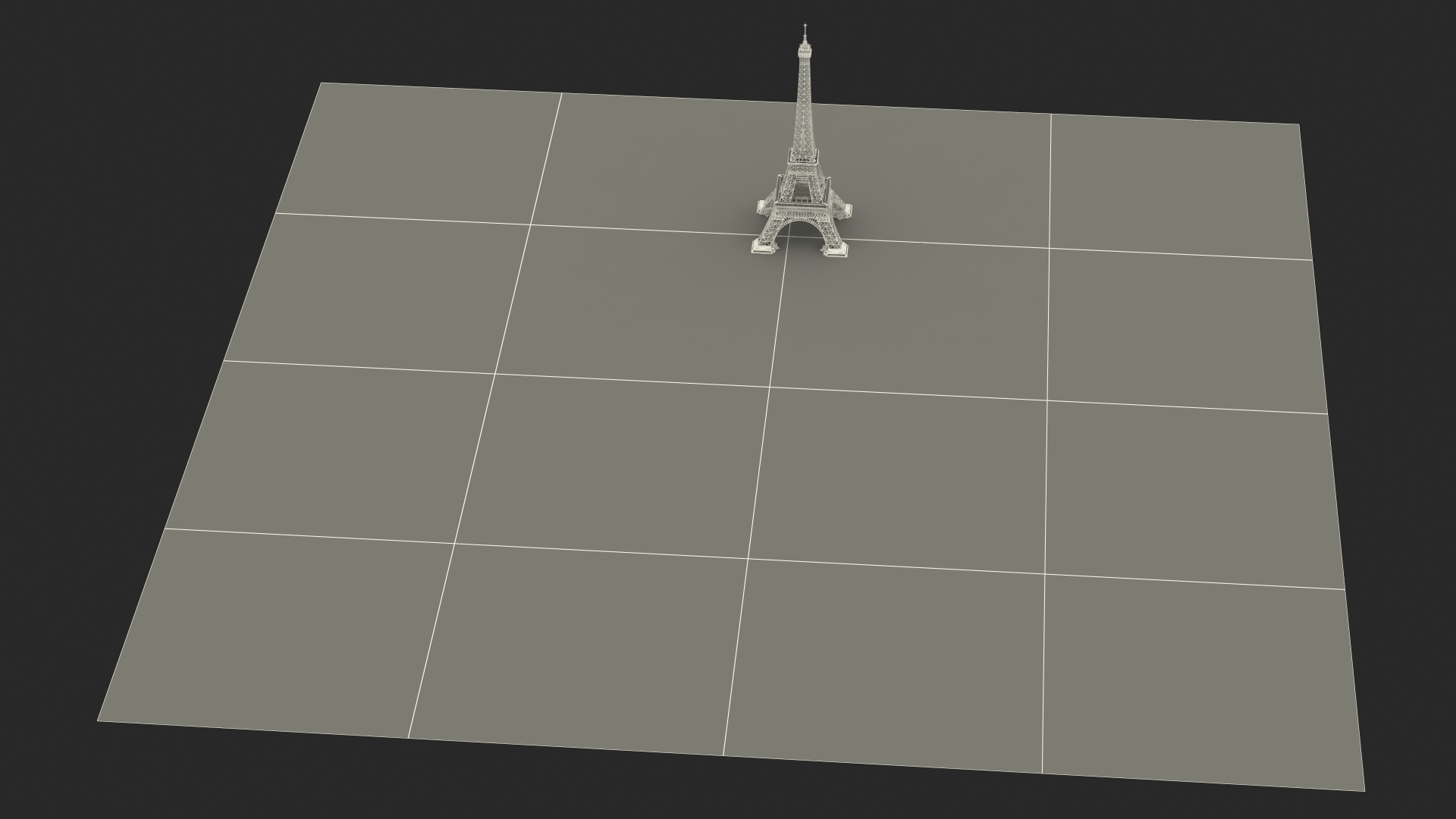3D Eiffel Tower on Map France
