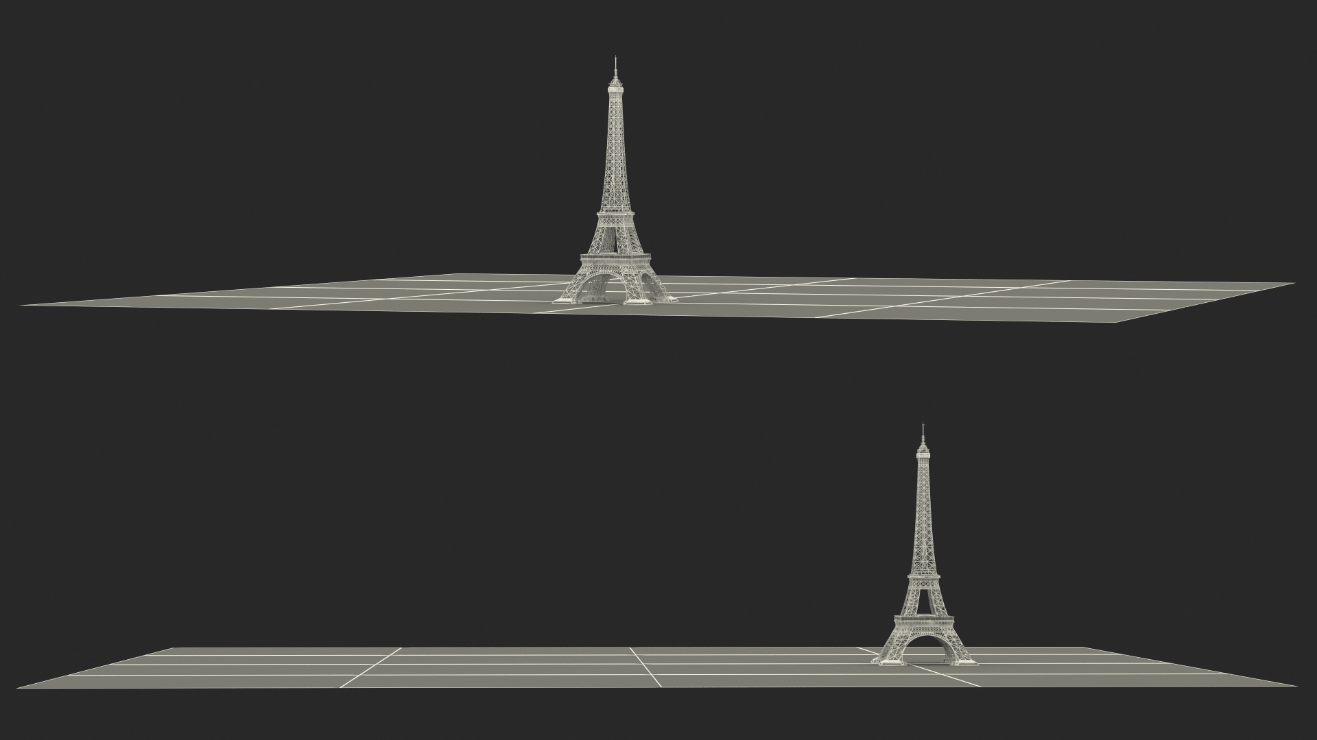 3D Eiffel Tower on Map France