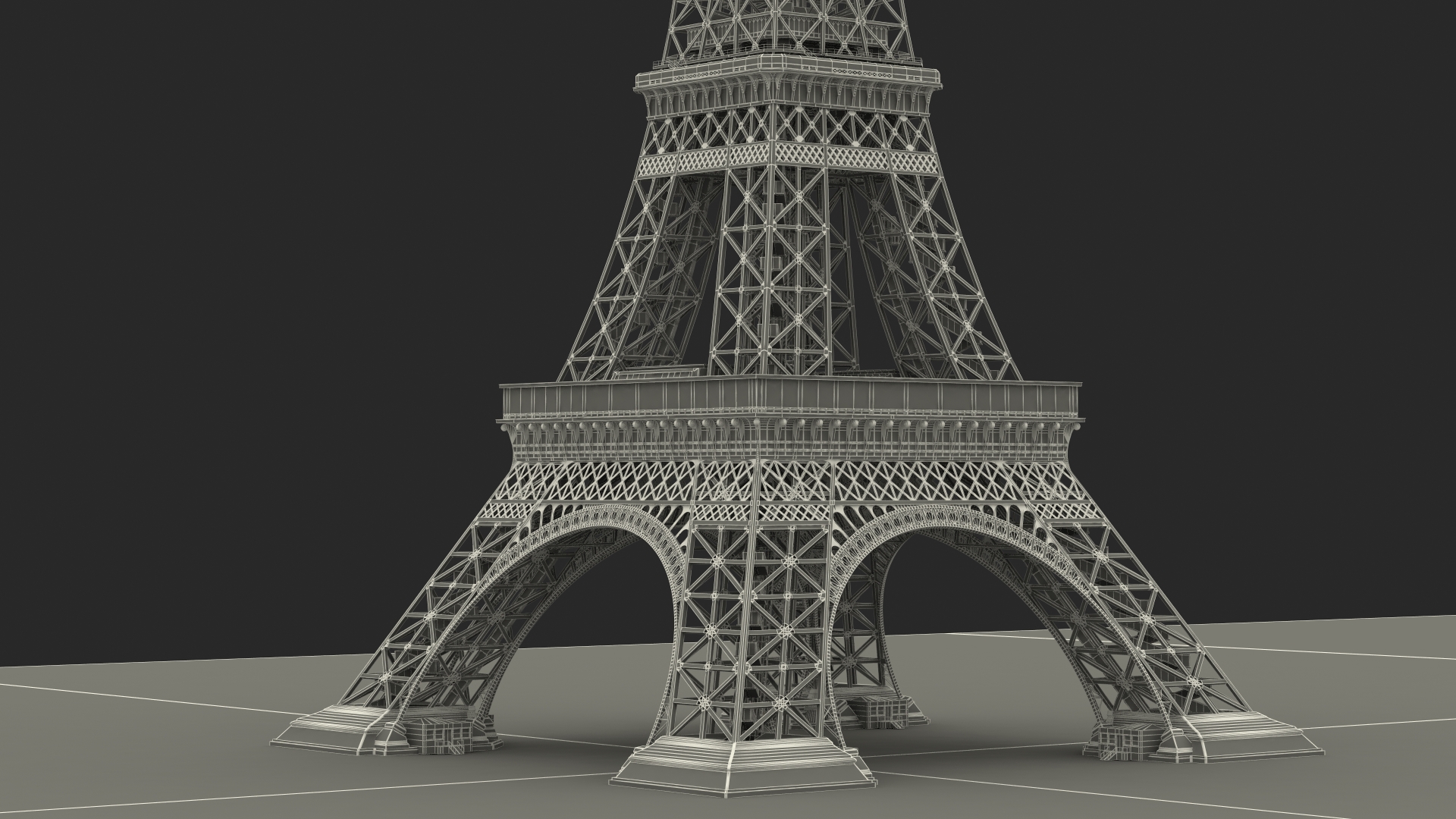 3D Eiffel Tower on Map France