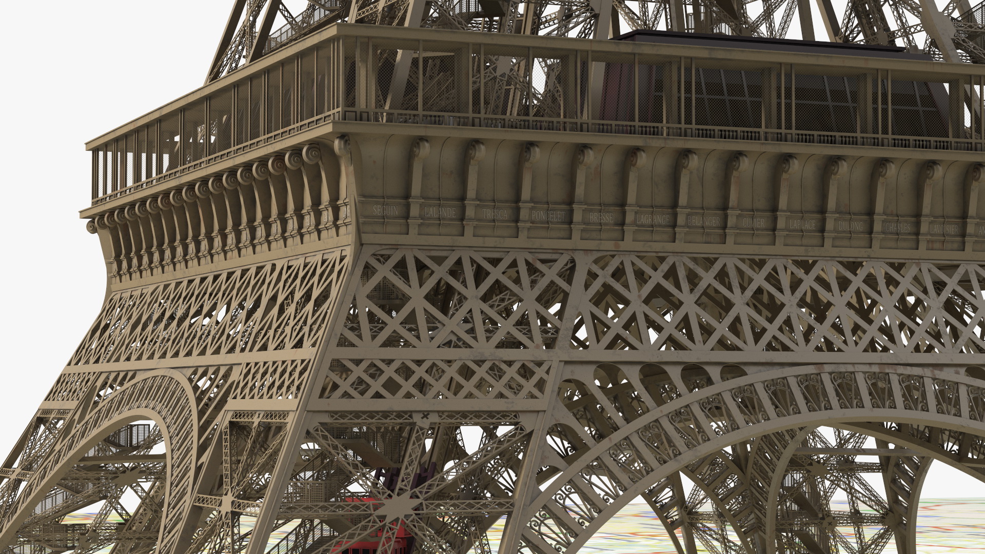 3D Eiffel Tower on Map France